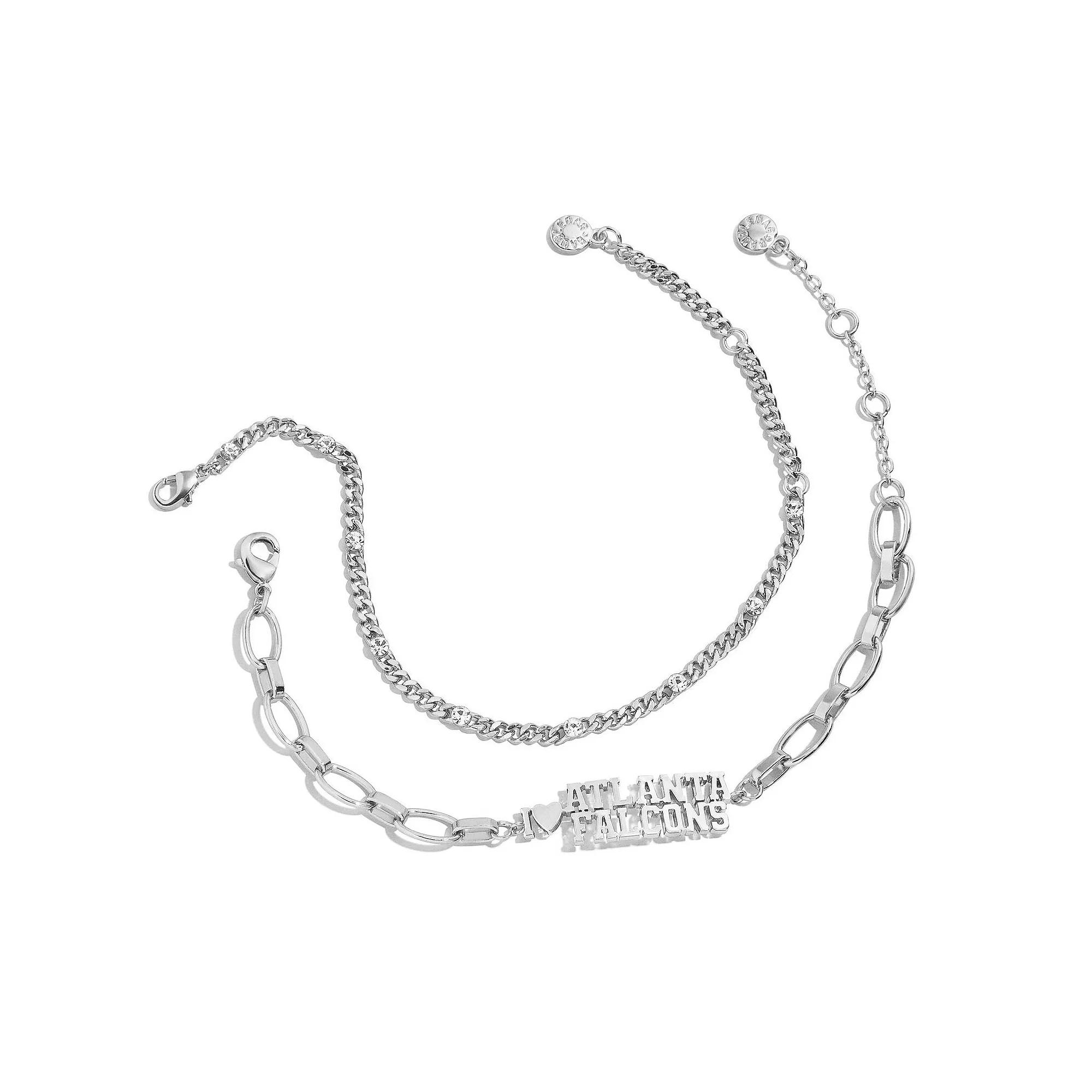 WEAR by Erin Andrews x Baublebar Silver Atlanta Falcons Linear Bracelet Set, Women's Product Image