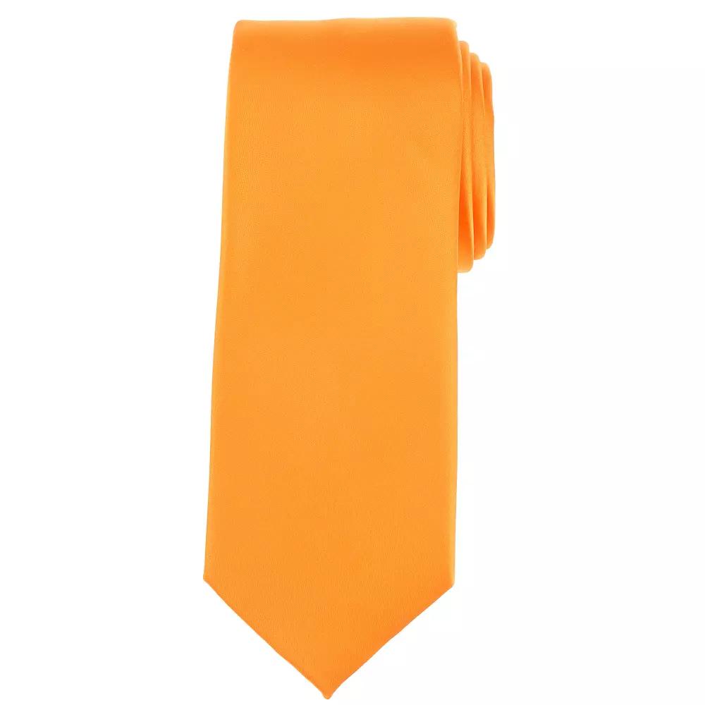 Men's Bespoke Solid Sateen Tie, Gold Sateen Product Image