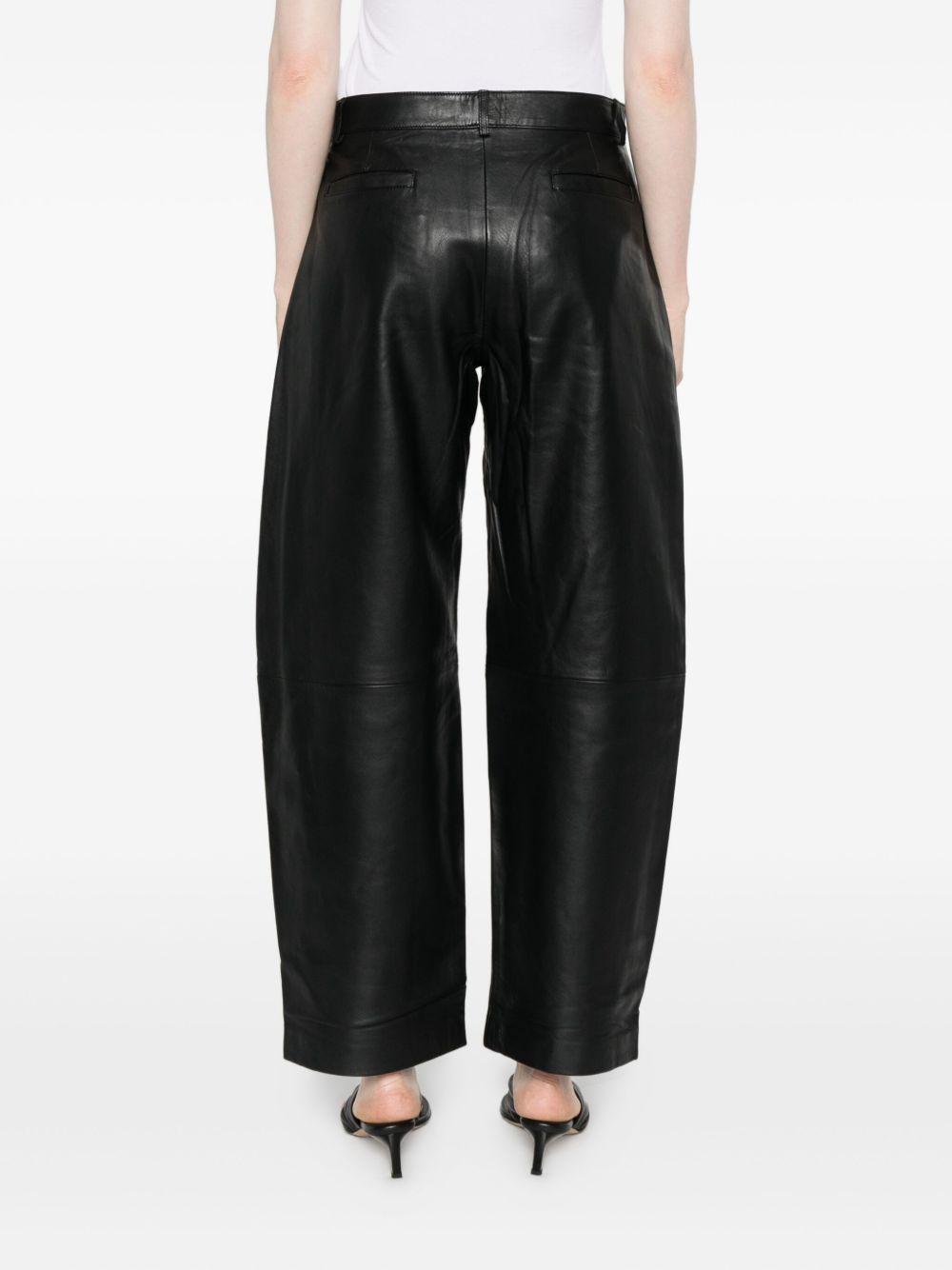 leather straight-leg trousers Product Image