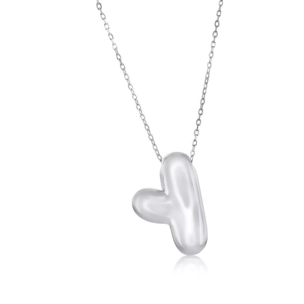 Argento Bella Sterling Silver Bubble Initial Necklace, Women's, Size: 16-18" ADJ, Sterling Y Product Image