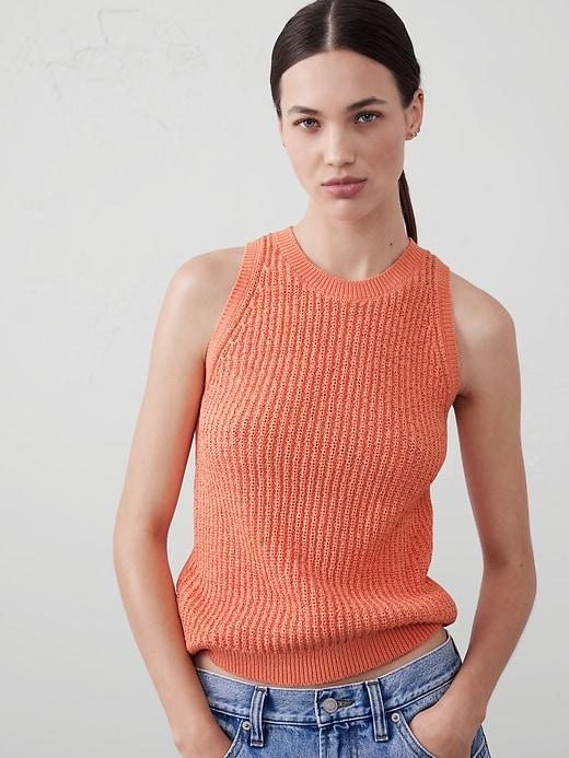 Textured Ribbed Sweater Tank Product Image