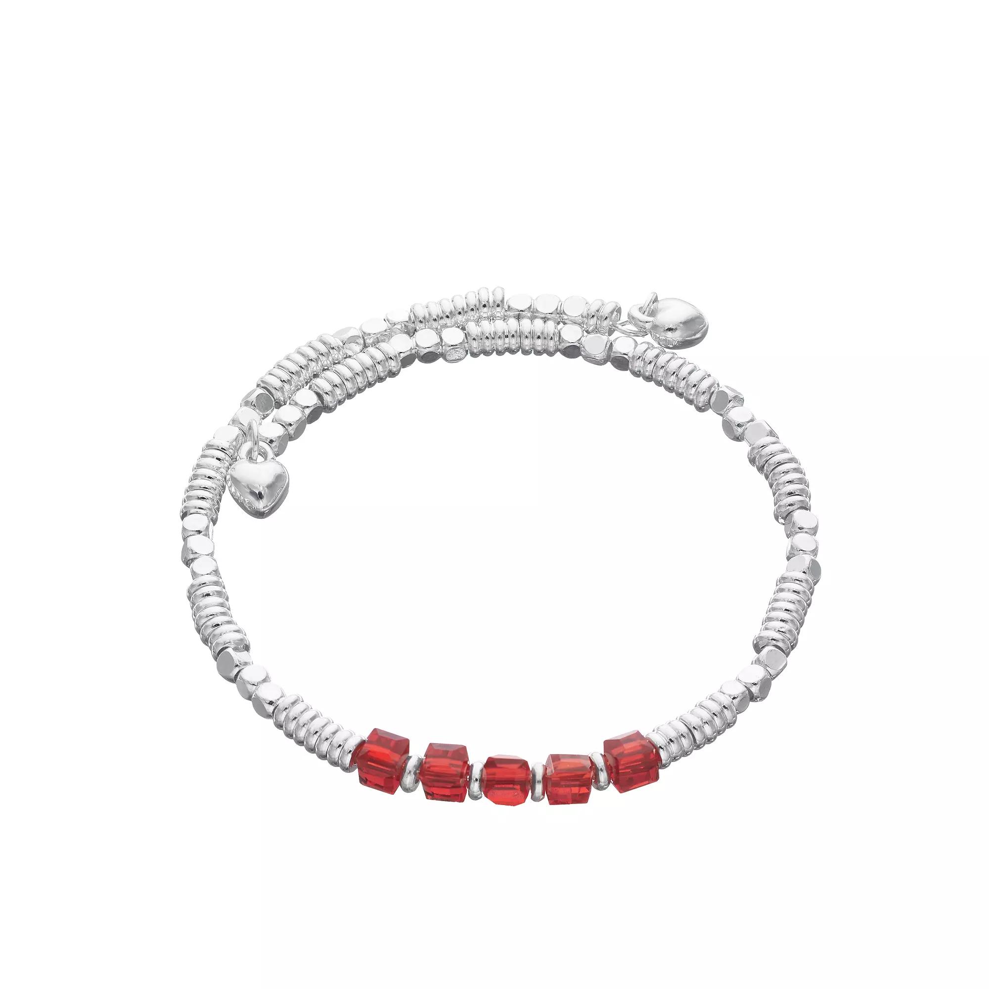 City Luxe Silver Tone Birthstone Beaded Bracelet, Women's, January Product Image