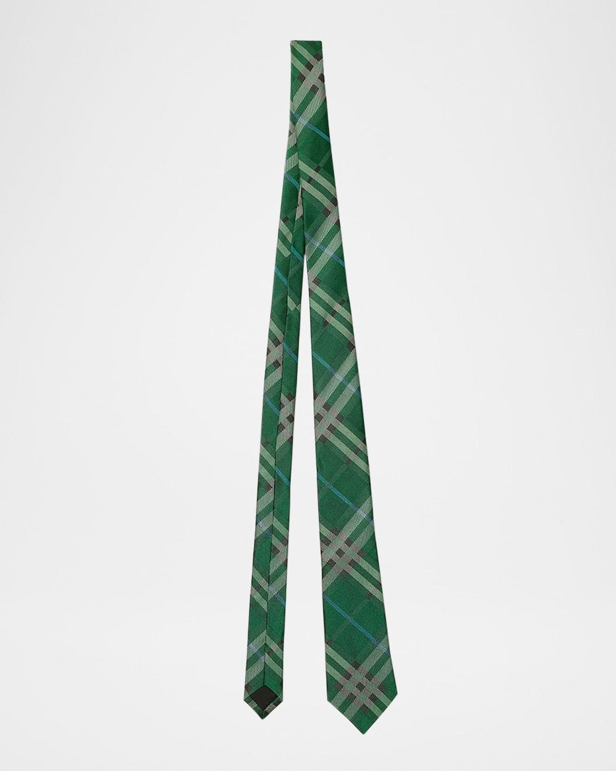 Men's Check Mulberry Silk Tie Product Image