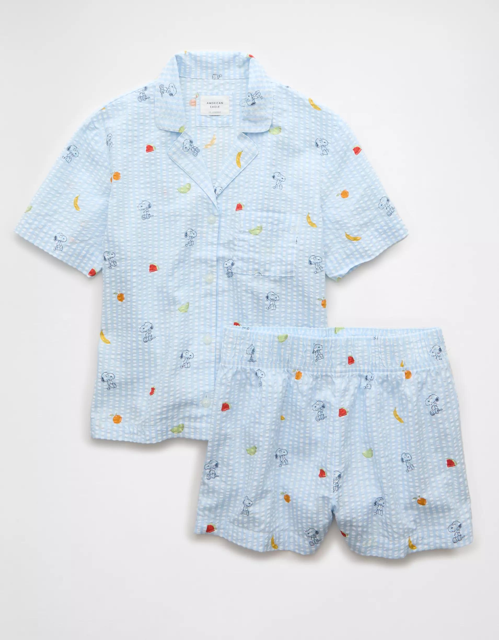 AE Snoopy Fruit Seersucker PJ Set Product Image