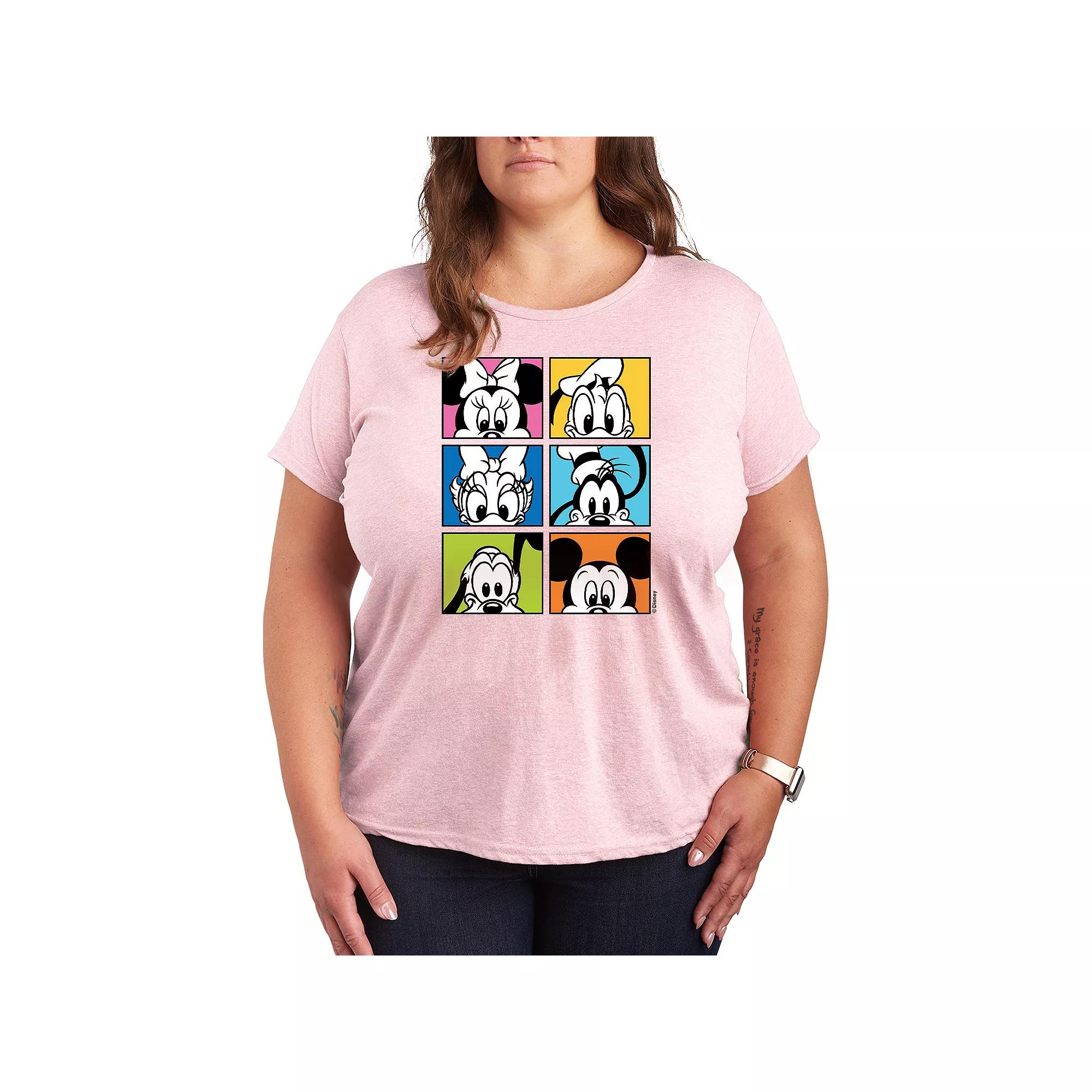 Disney's Mickey Mouse & Friends Plus Grid Graphic Tee, Women's,  Product Image