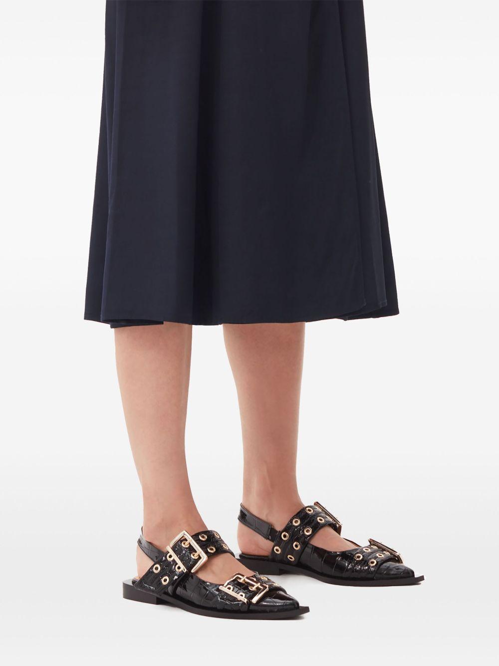 crocodile-effect bucked ballerina shoes Product Image