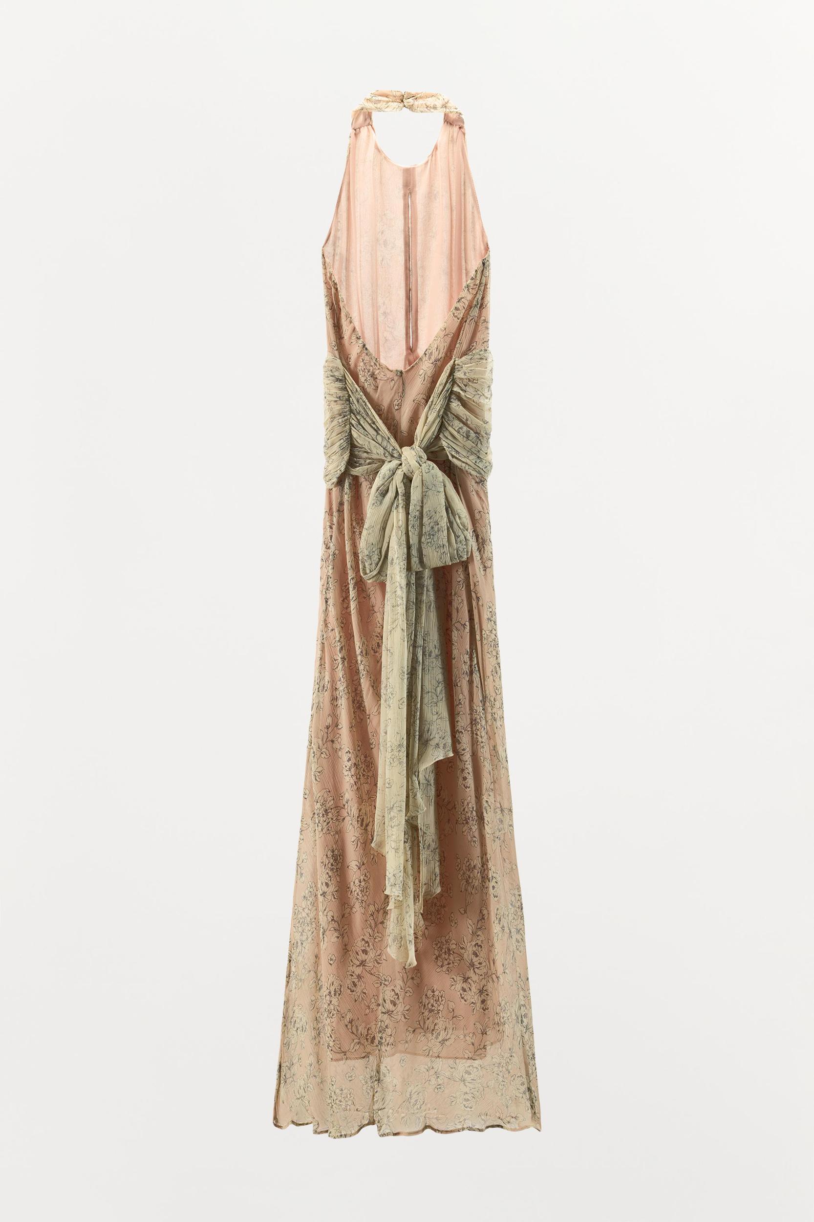 FLORAL PRINT HALTER DRESS Product Image