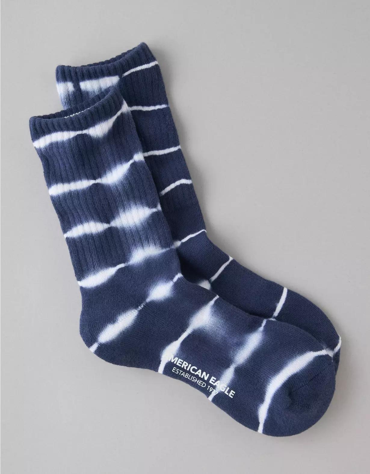 AE Tie-Dye Terry Crew Socks Product Image