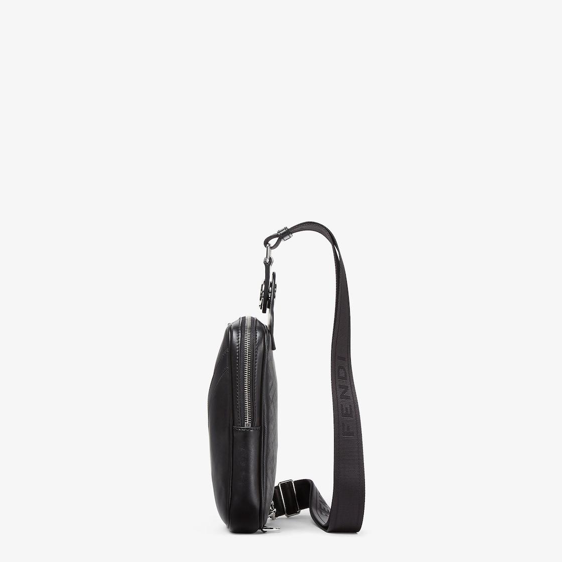 Fendi Shadow Diagonal Belt Bag Black leather belt bag Product Image