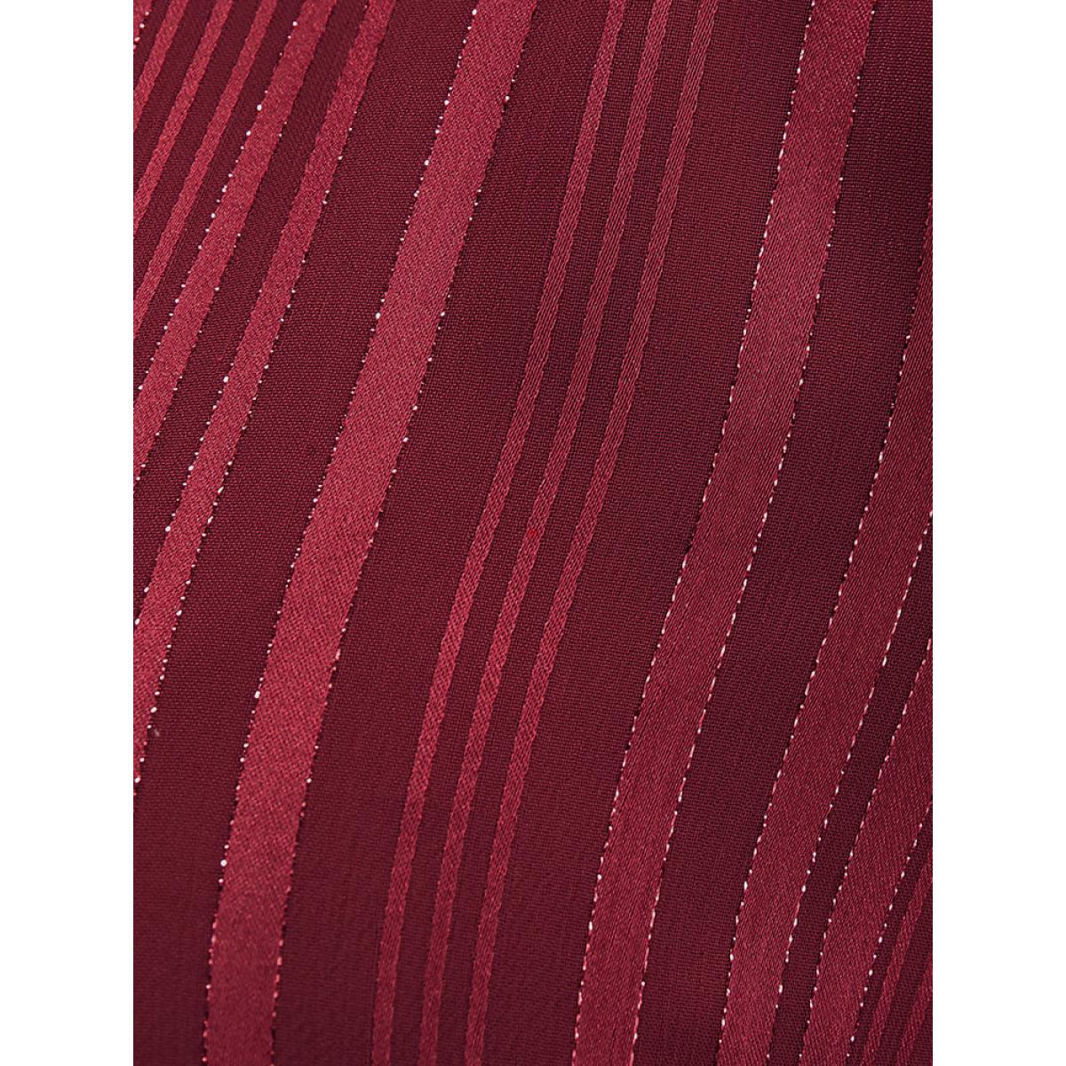 Plus Size Solid Pocket Lantern Sleeve Belted Sequin Dress Burgundy Women Party Pocket V-neck Long Sleeve Curvy Long Dress BloomChic 22-24/3X Product Image