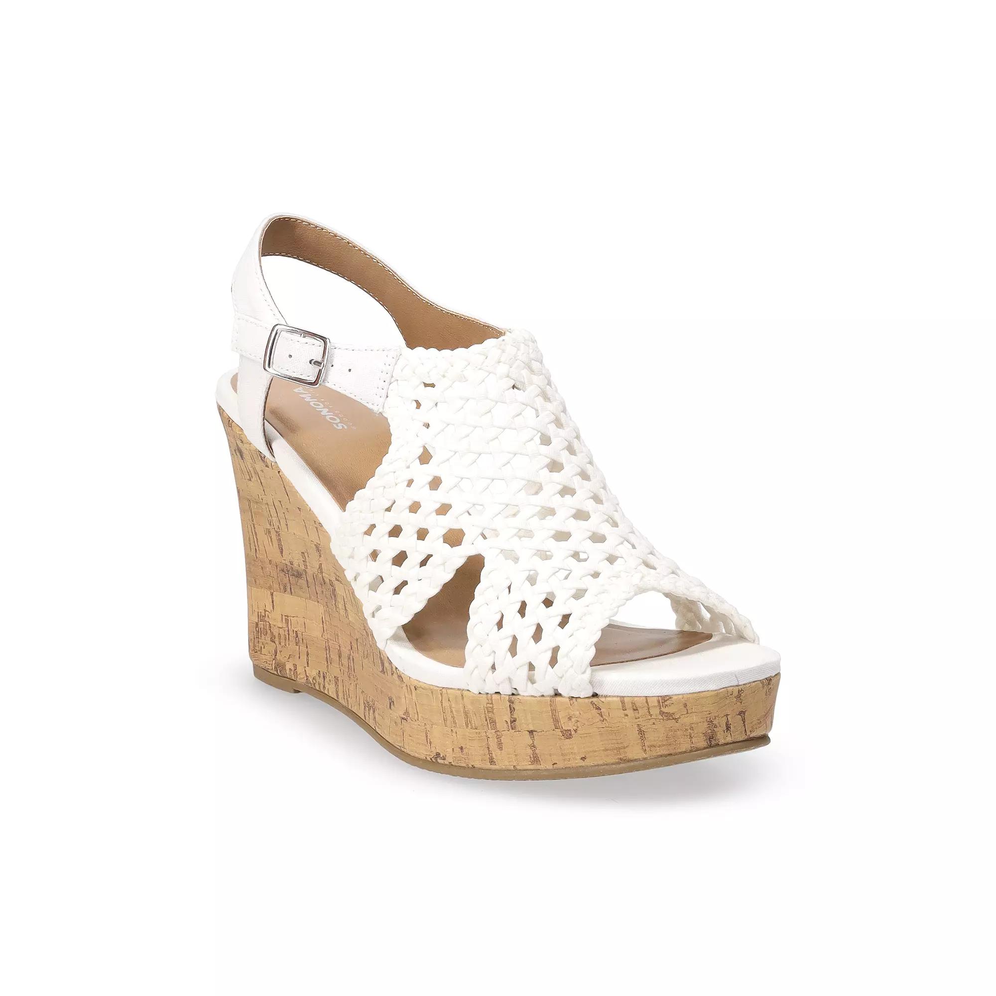 Sonoma Goods For Life® Taffy Women's Wedge Sandals, Size: 7.5, White Product Image