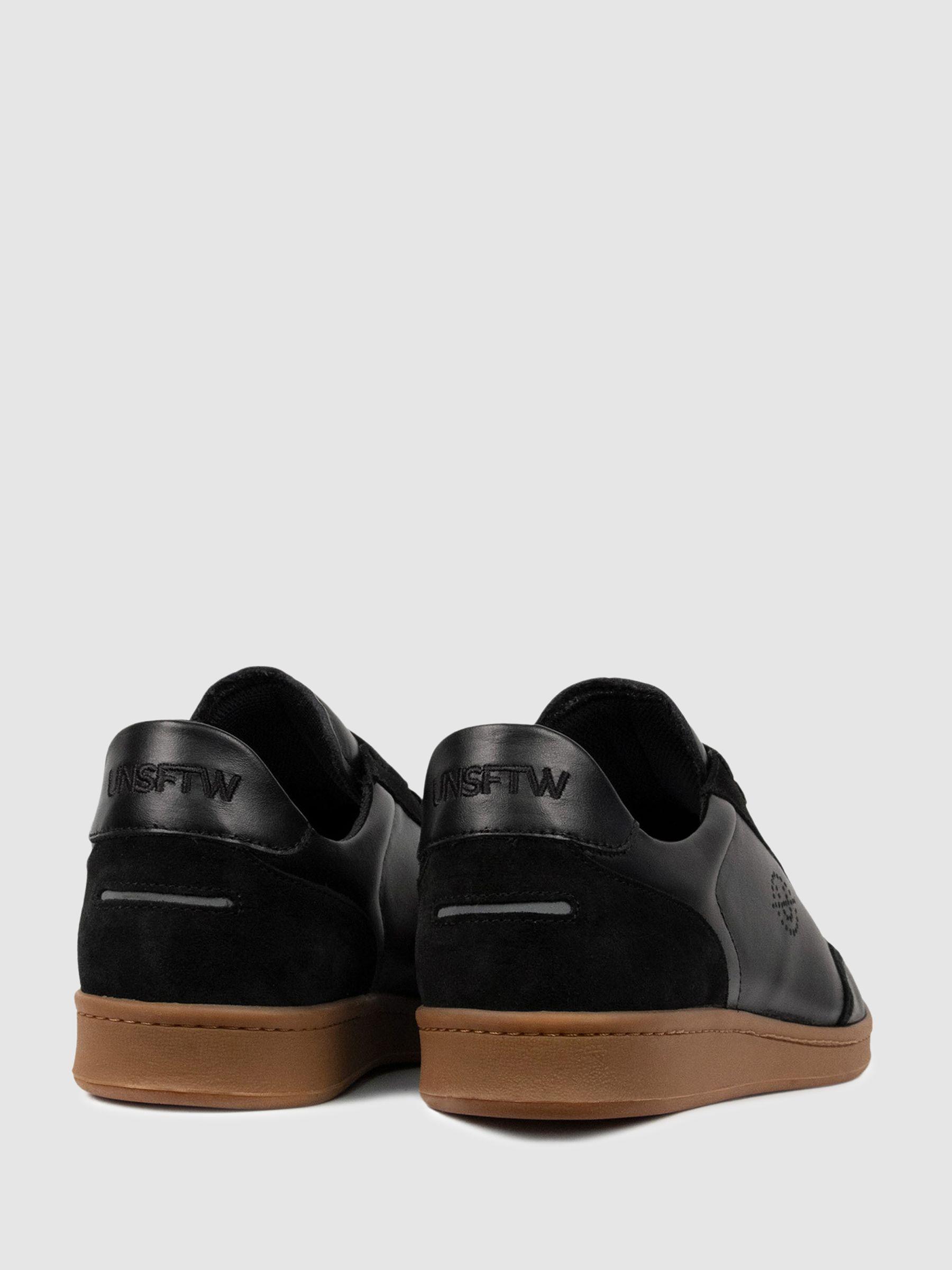 Unseen Footwear Leather Suede Trainers in Black Product Image
