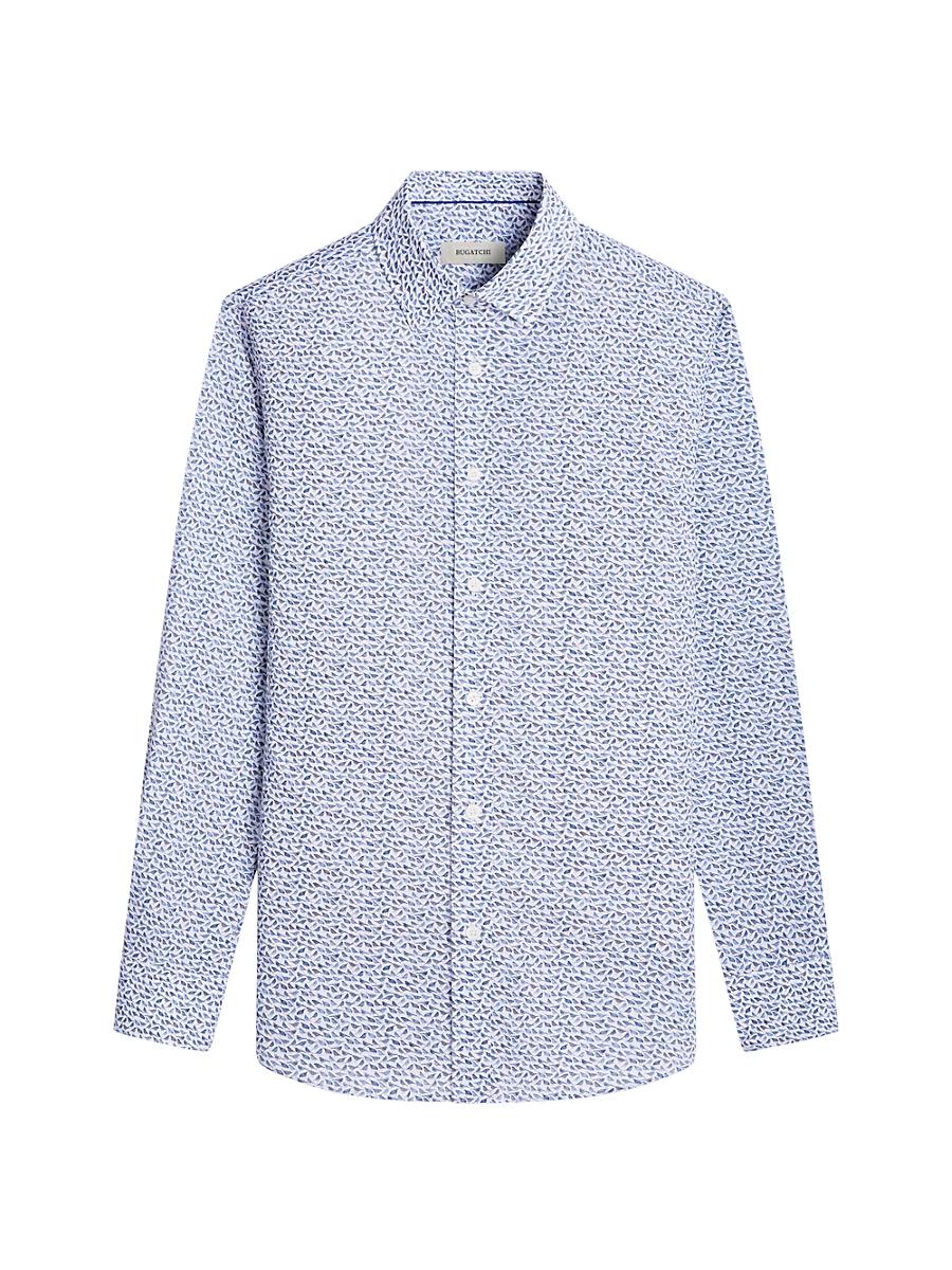 Mens Julian Printed Stretch Cotton Button-Front Shirt Product Image