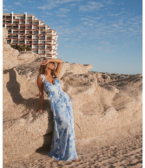 Gianni Bini x Shea Leigh Mills Bre Floral Printed Georgette Ruffle Maxi Dress Product Image