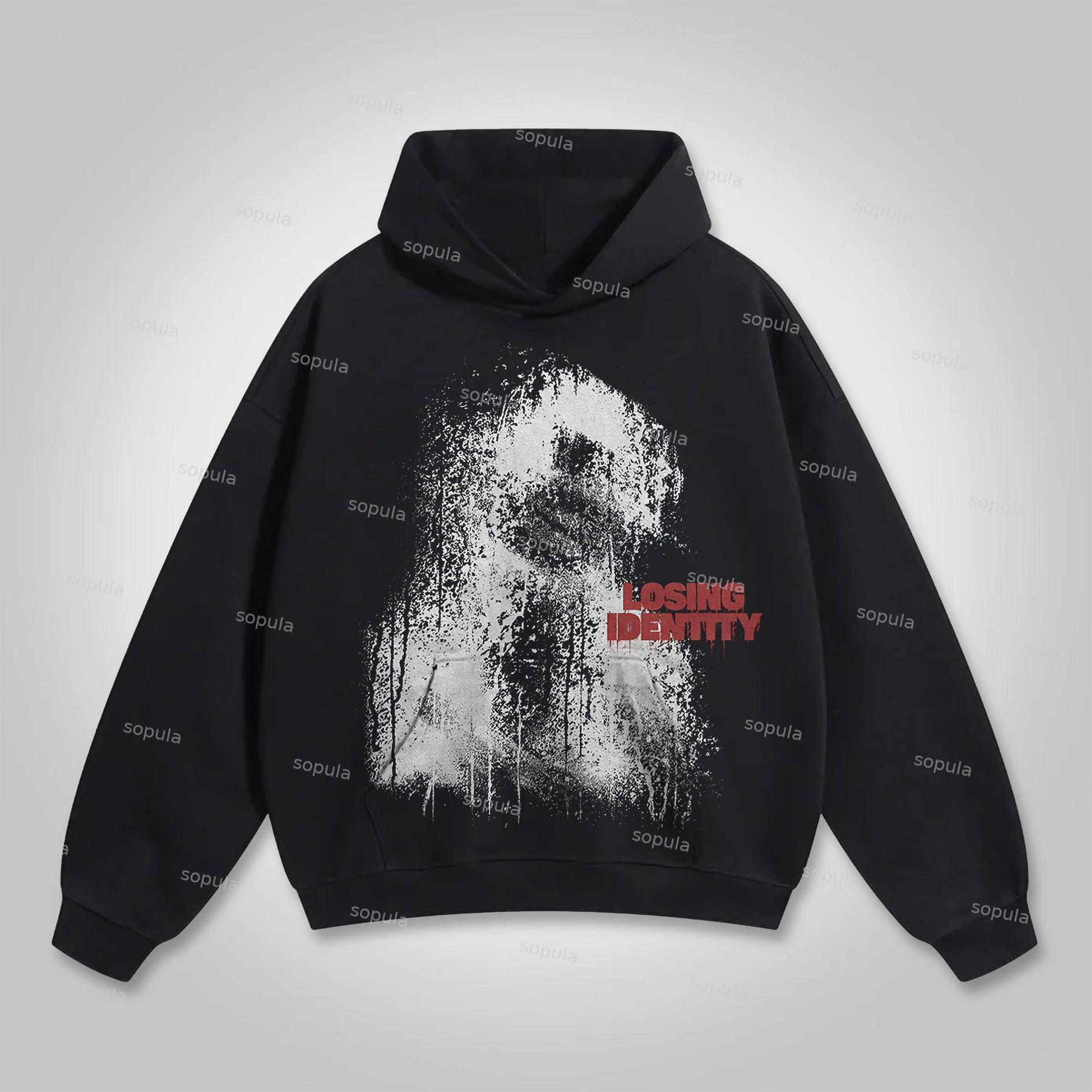 Sopula Vintage Loose Lip Fashion Graphic Hoodie Product Image