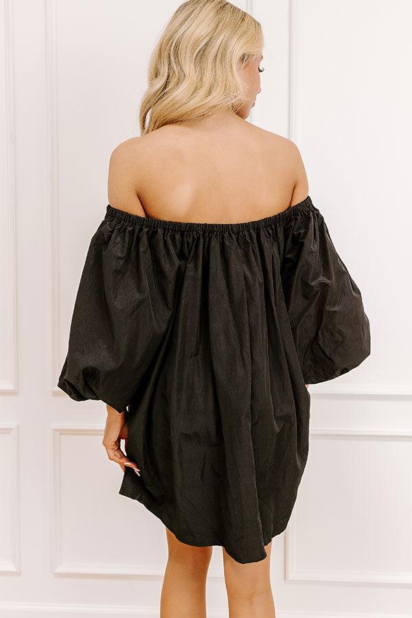 Social Hour Chic Off Shoulder Mini Dress in Black Product Image