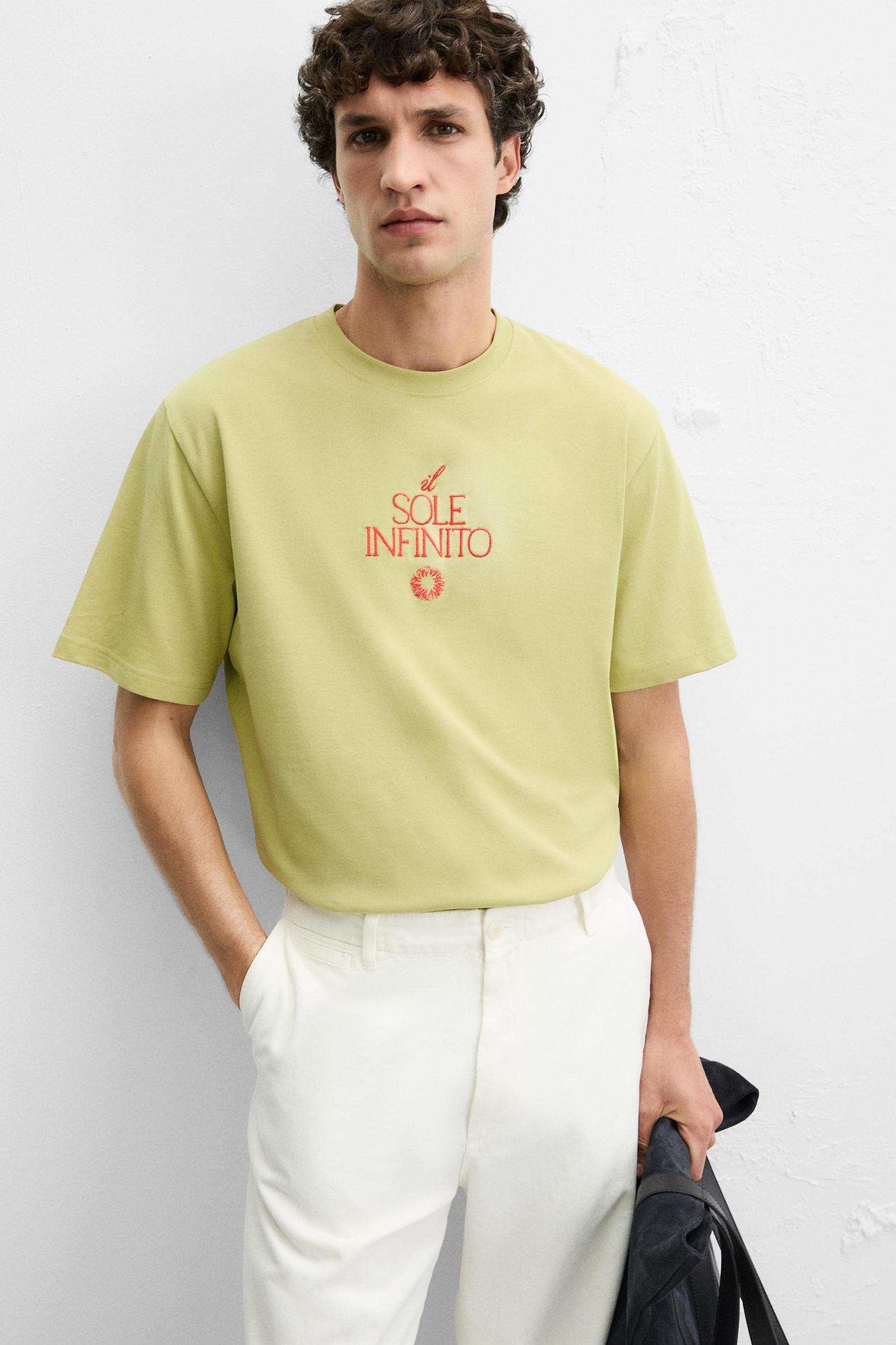 EMBROIDERED TEXT T-SHIRT Product Image