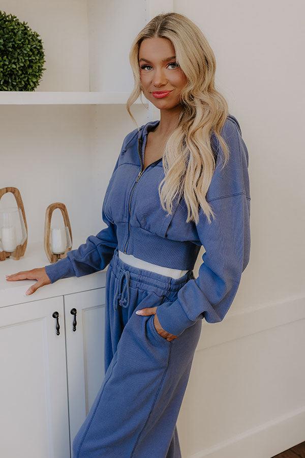 Road Trip Ready Vintage Wash Crop Sweater in Riverside Product Image