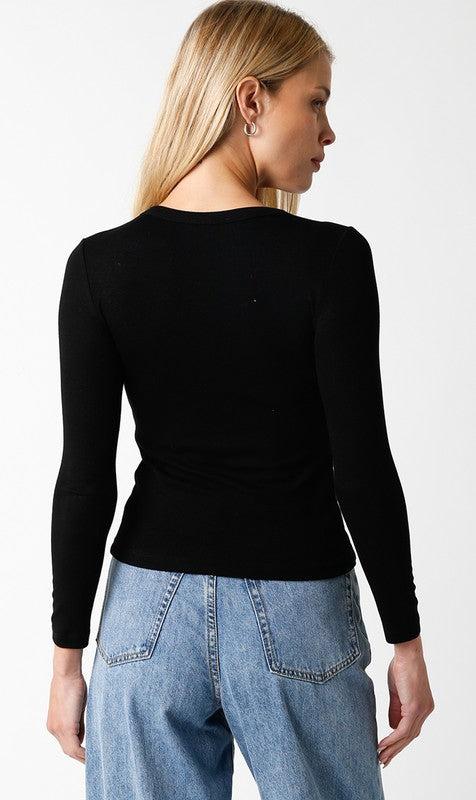 FINAL SALE Madelyn Rib Knit Long Sleeve Top Product Image