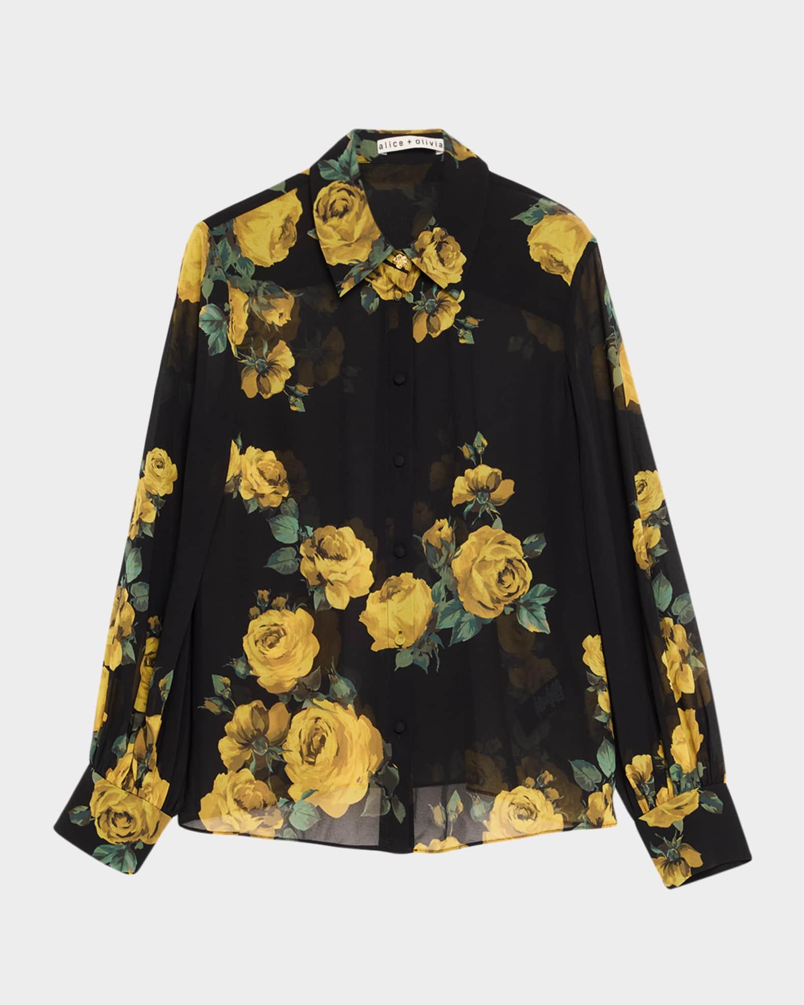 Candace Rosehips Blouson-Sleeve Buttoned Shirt Product Image