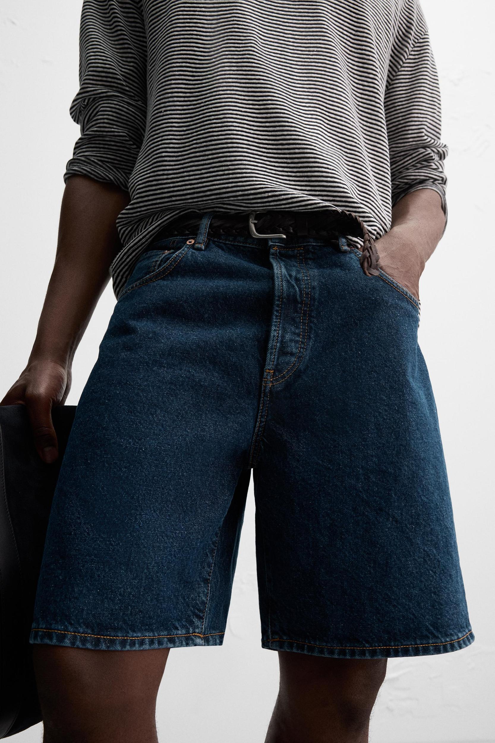 LIMITED EDITION STRAIGHT-FIT DENIM SHORTS Product Image