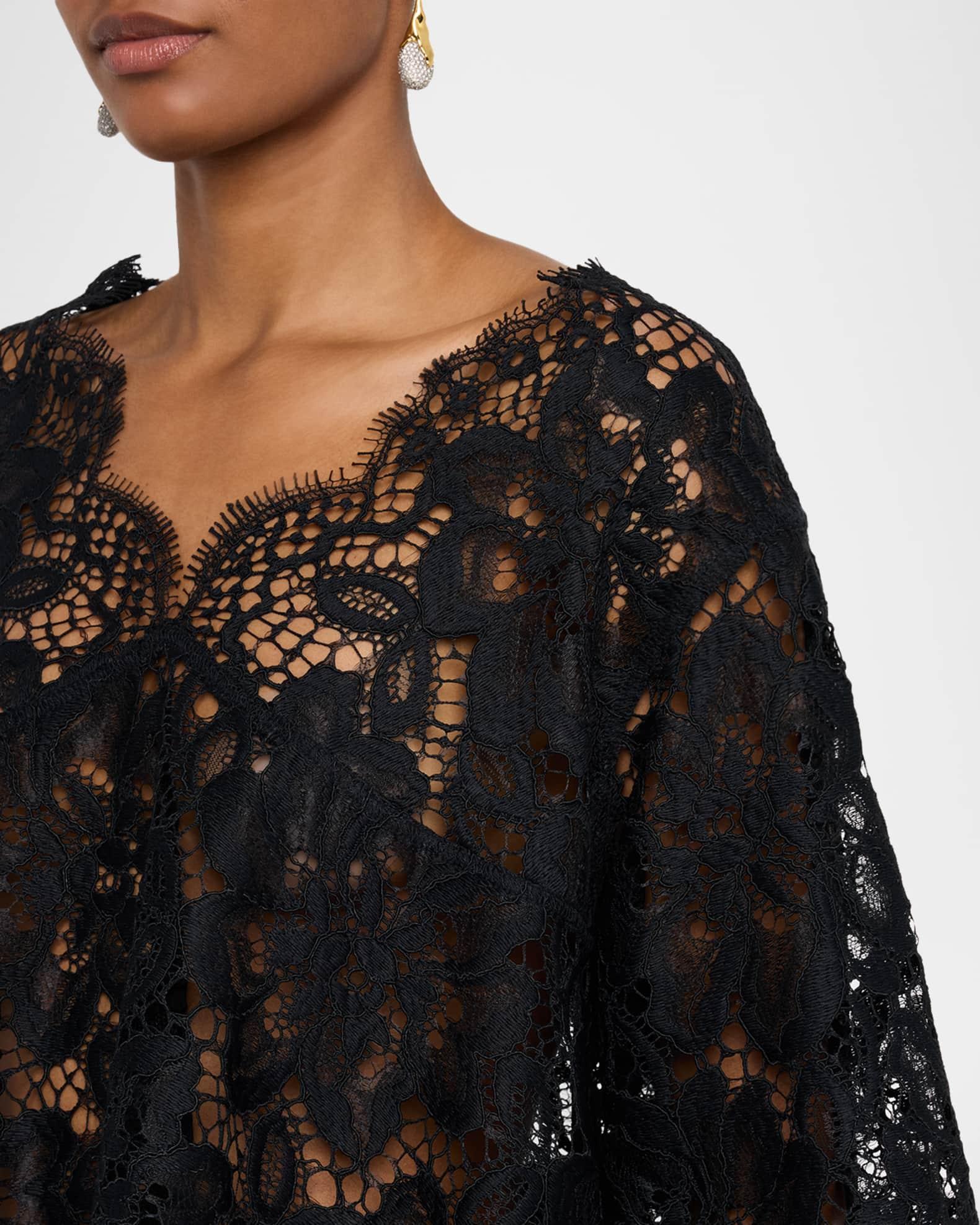 Lacy Dream Cropped Flare-Sleeve Blouse Product Image
