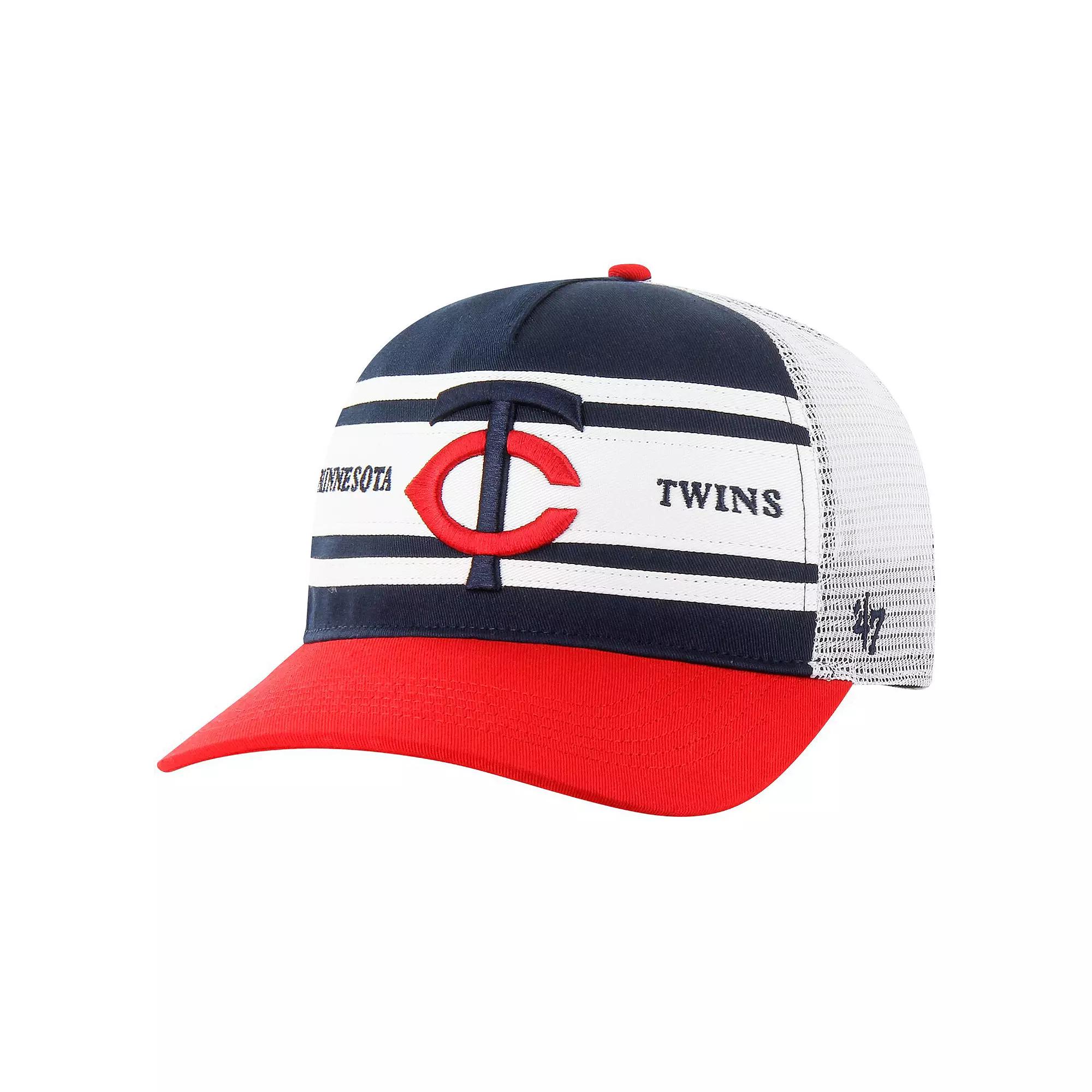 Men's '47 Navy Minnesota Twins Gridiron Super Stripe Relaxed Trucker Hitch Adjustable Hat, Blue Product Image