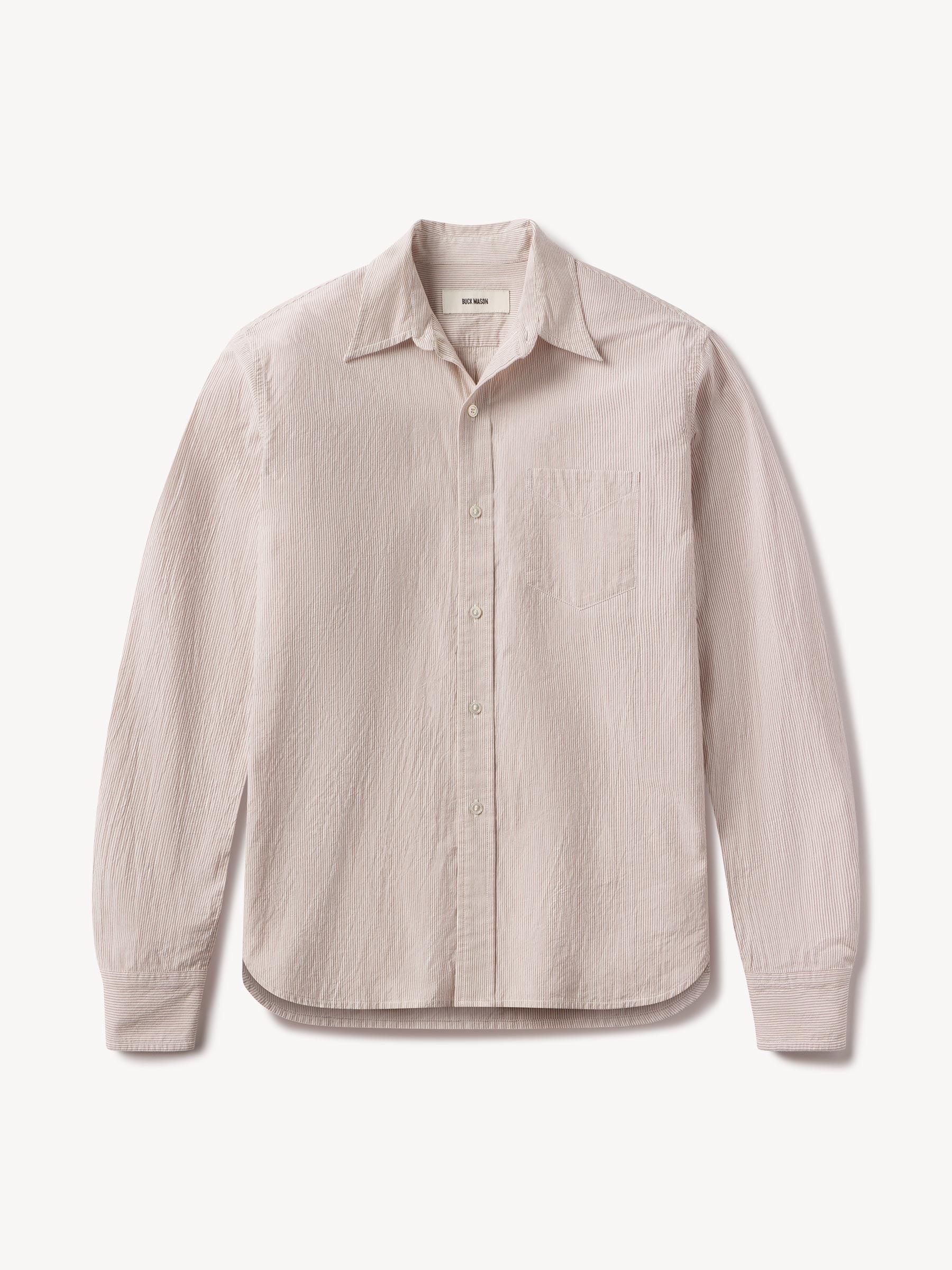 Cocoa Brown/Typewriter Stripe Mainstay Cotton Shirt Product Image