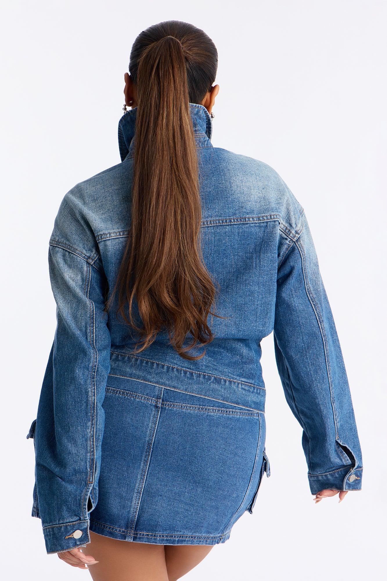 South Surrey Belted Denim Jacket - Medium Wash Female Product Image