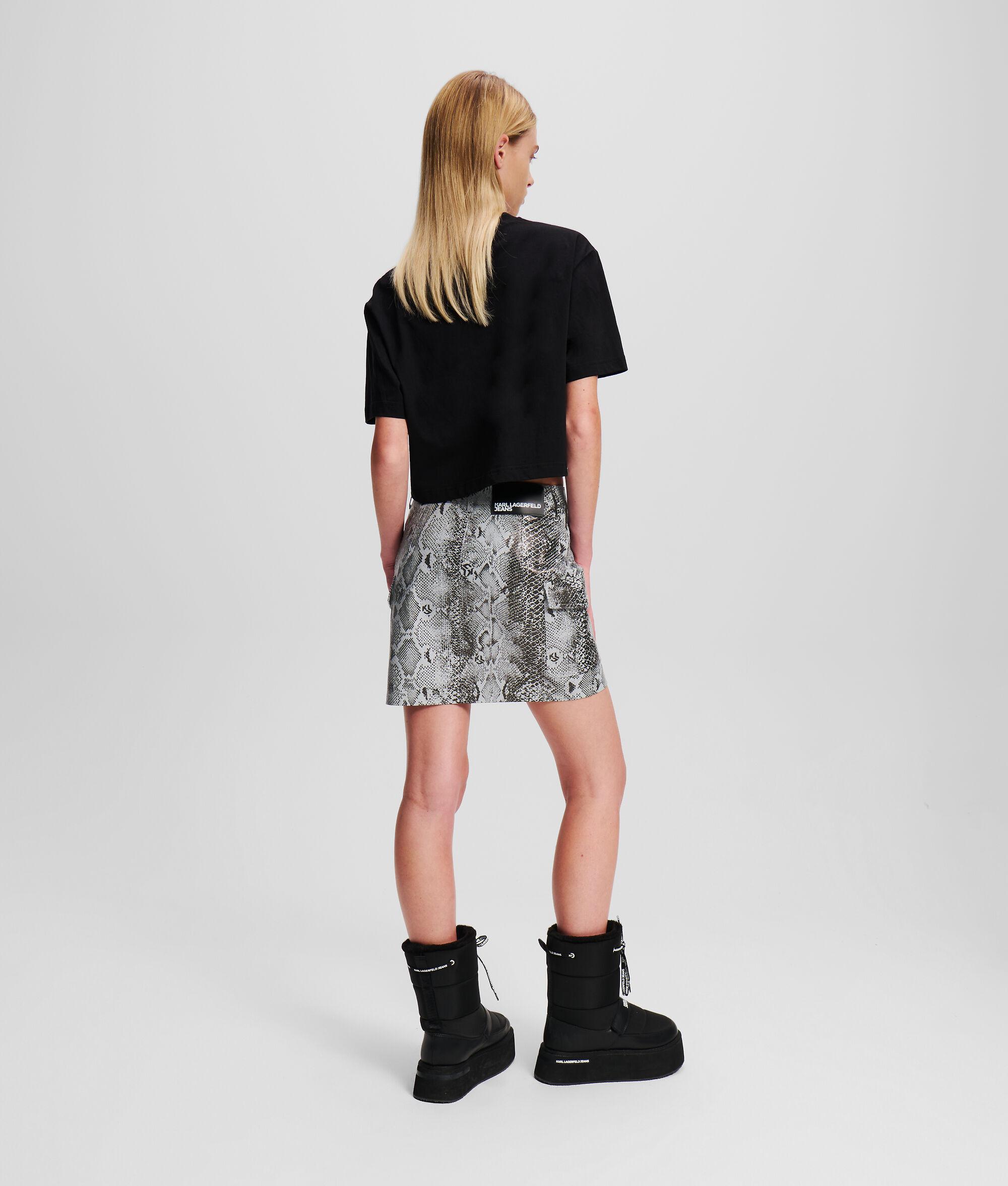 FAUX-LEATHER SNAKE-PRINT SKIRT Product Image