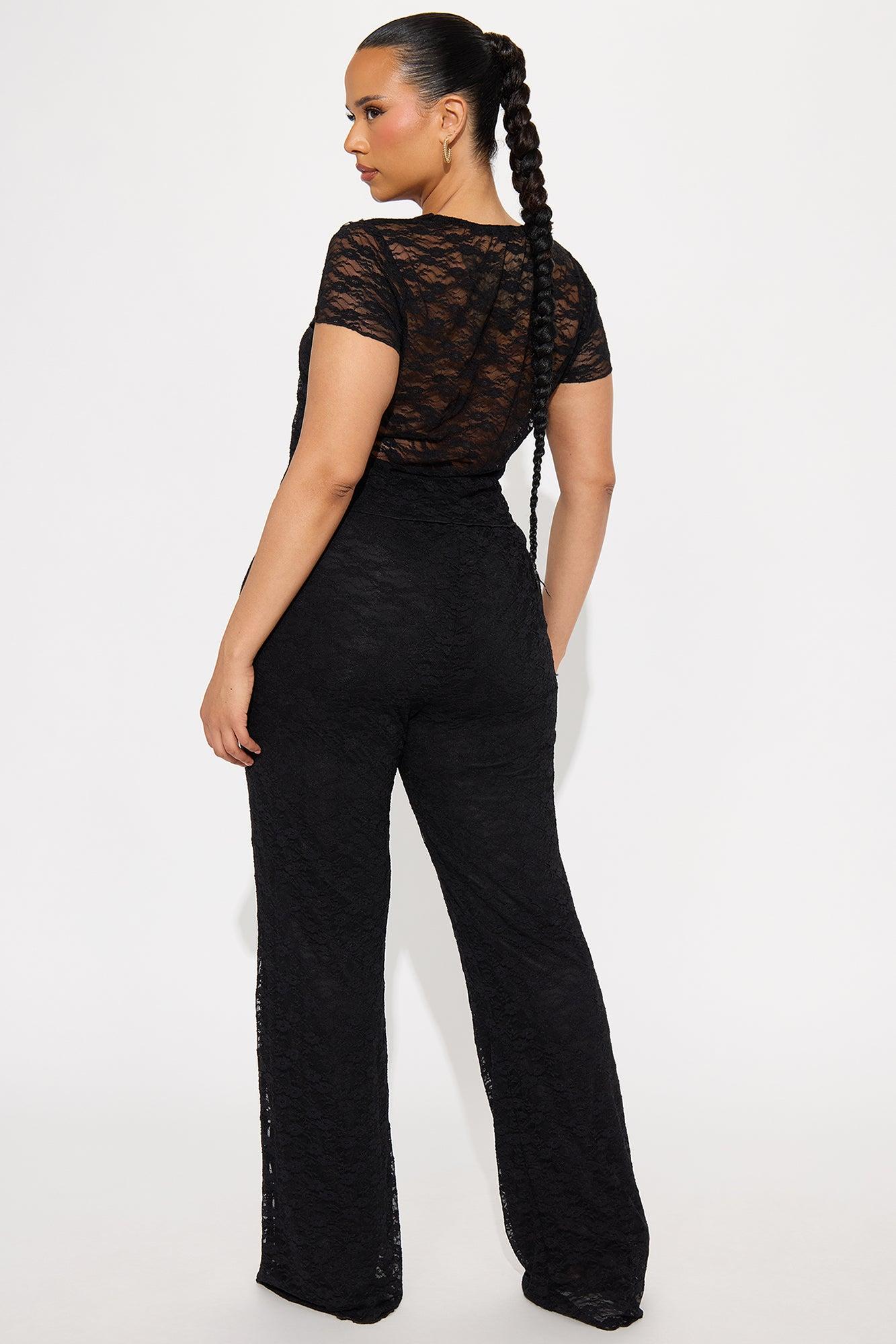 Midnight Princess Lace Pant Set - Black Product Image