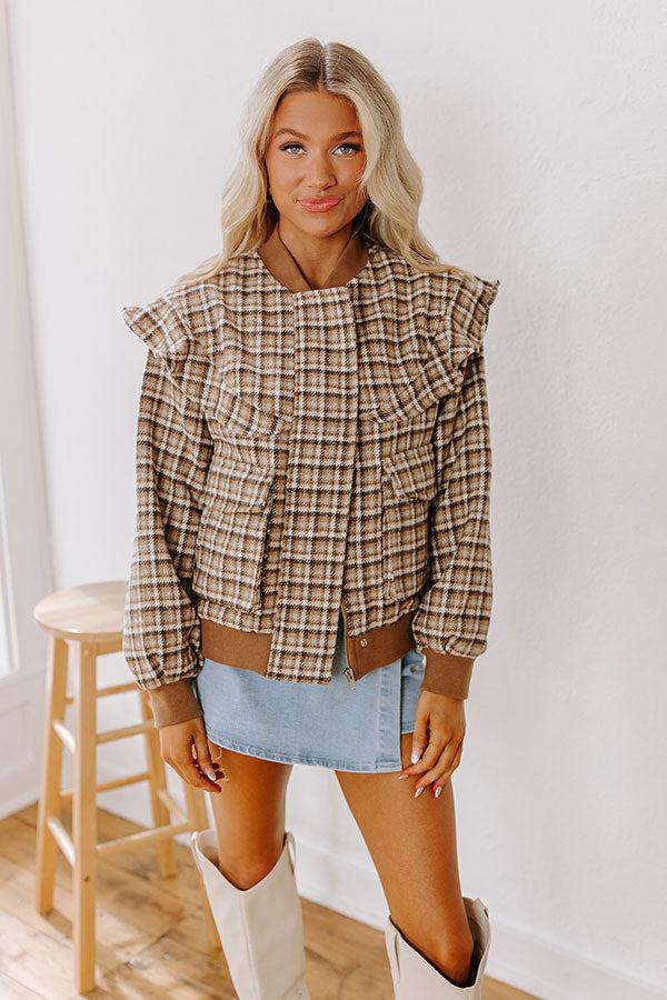 Chai Latte Pretty Plaid Jacket Product Image