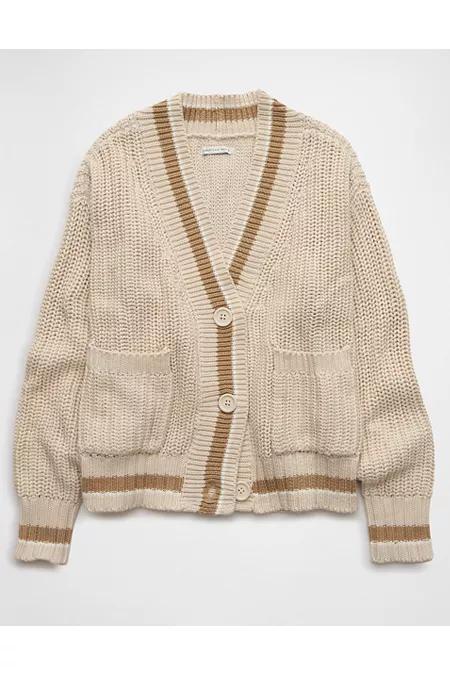 AE Tipped Button-Up Cardigan Women's Product Image