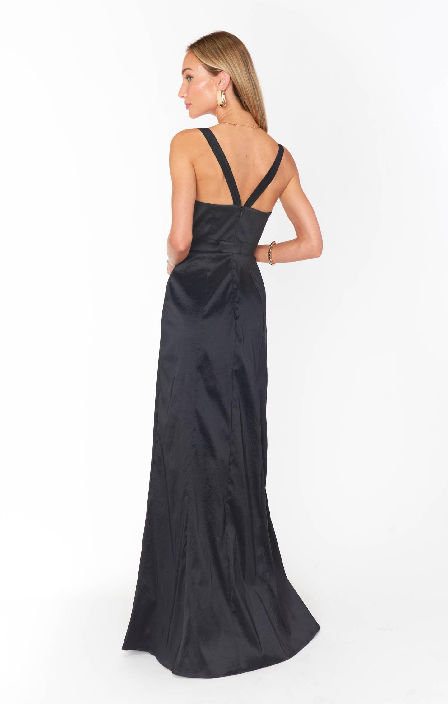 Charlotte Bow Dress ~ Black Taffeta Product Image
