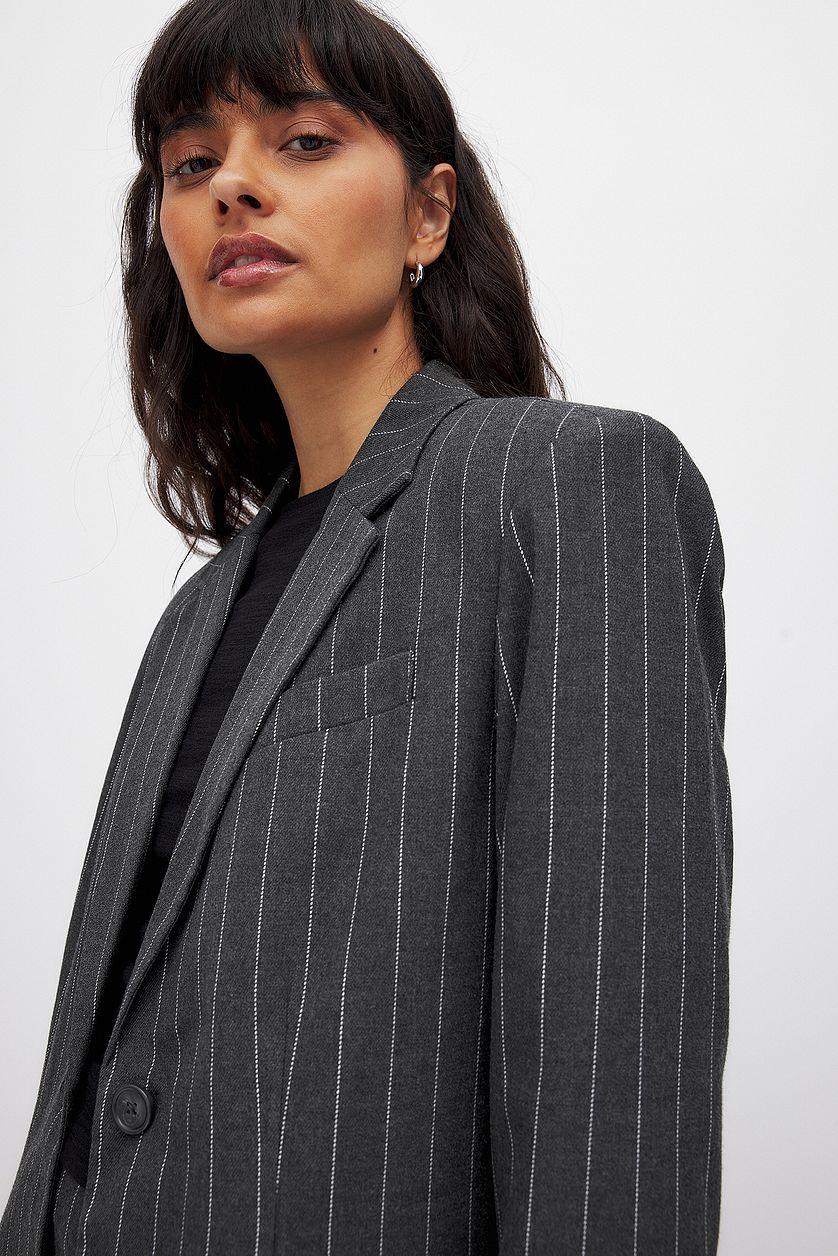 Pinstripe Oversized Blazer Product Image