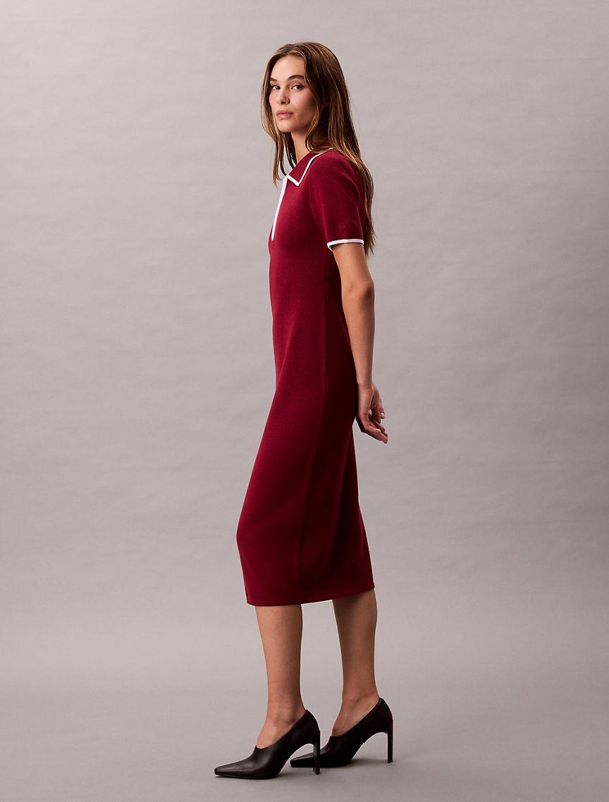 Colorblock Trim Midi Dress Product Image