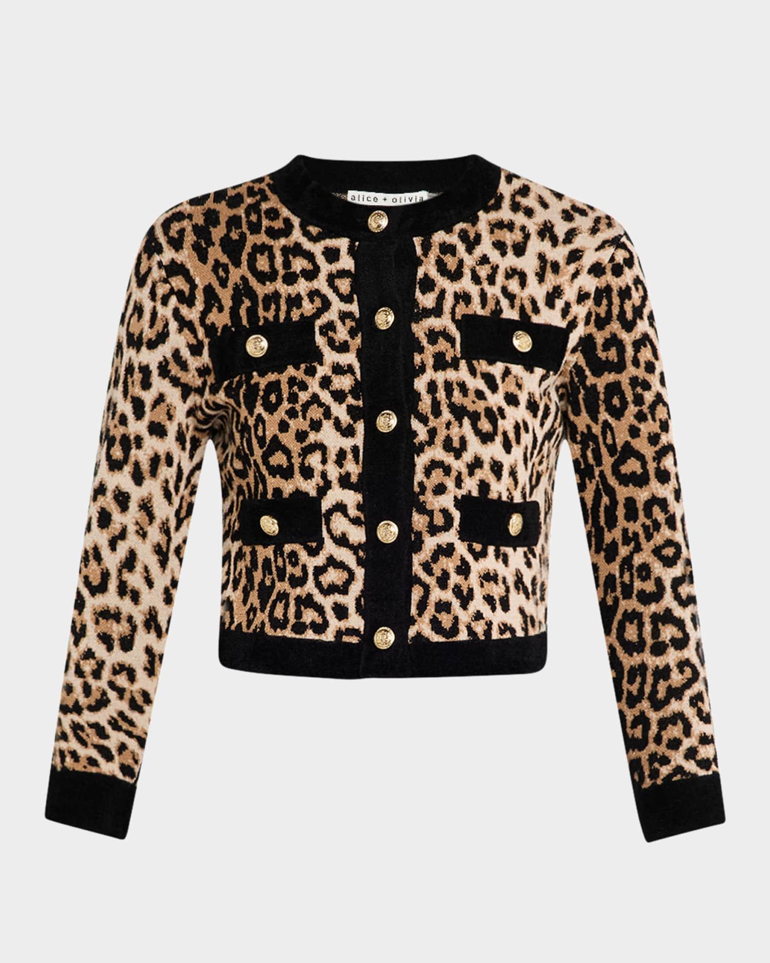 Claira Leopard Cropped Cardigan Product Image