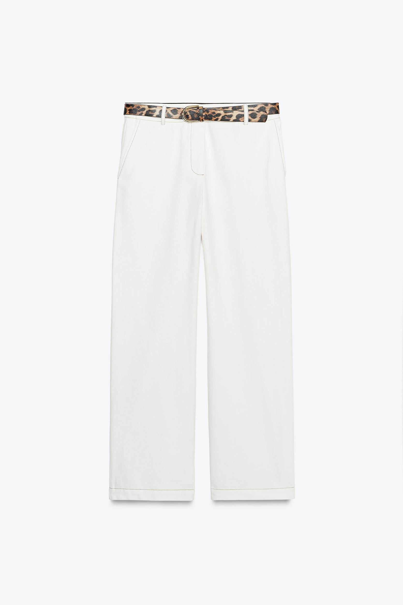 ANIMAL PRINT BELTED PANTS Product Image