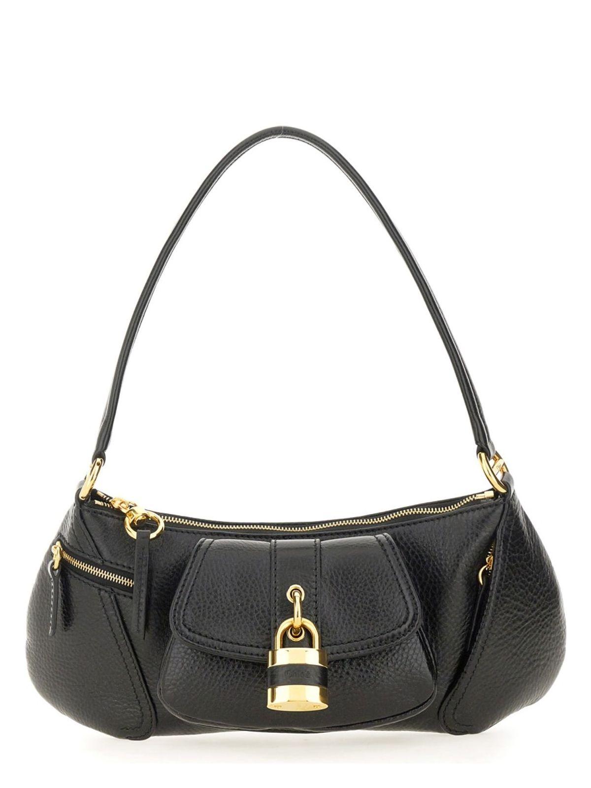 CHLOÉ The 99 Embellished Textured-leather Shoulder Bag In Black Product Image