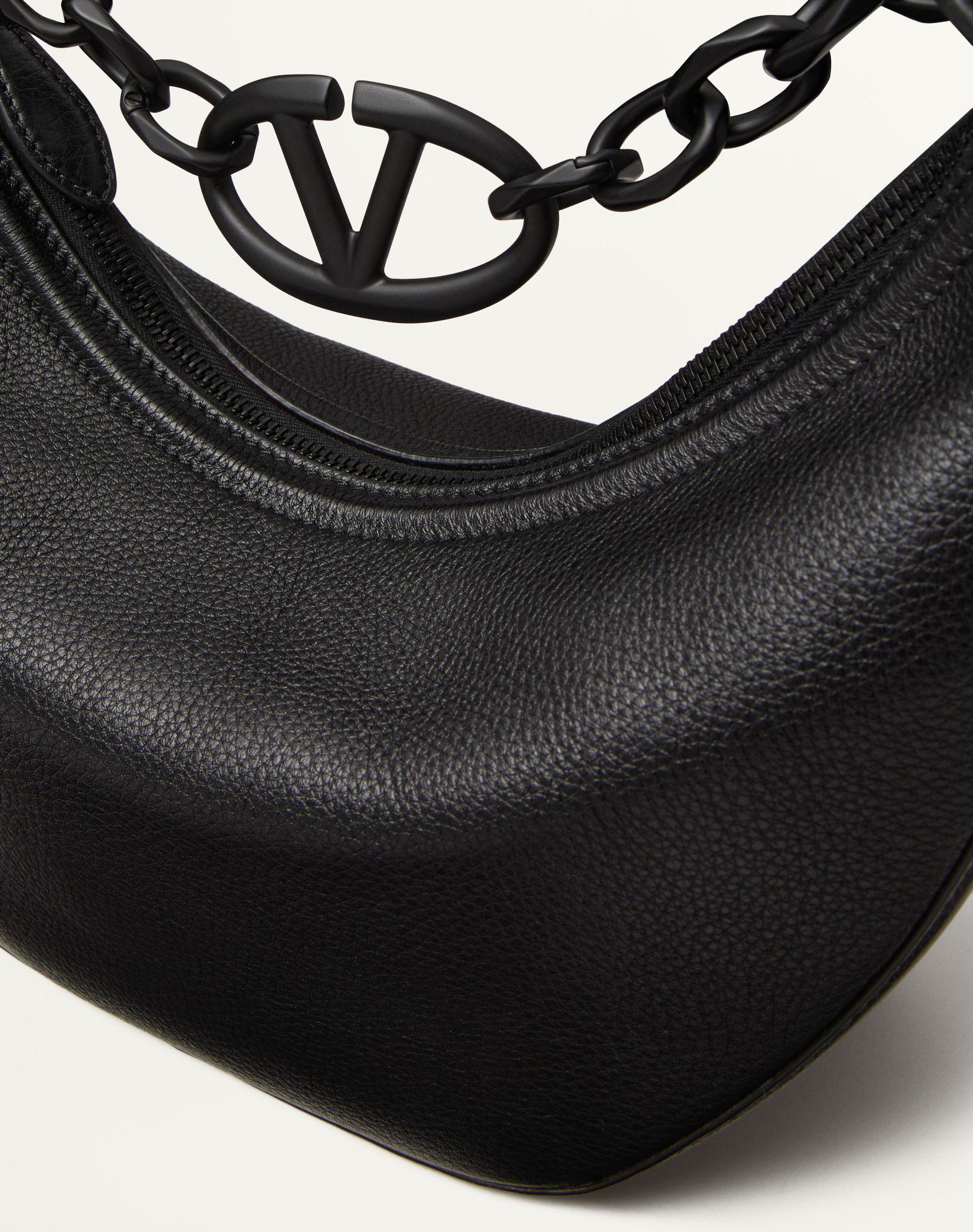 Vlogo Moon Small Hobo Bag In Grainy Calfskin With Chain Product Image