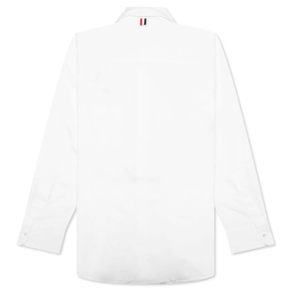 Oversized L/S Shirt w/ All Over Embroidery - White Male Product Image