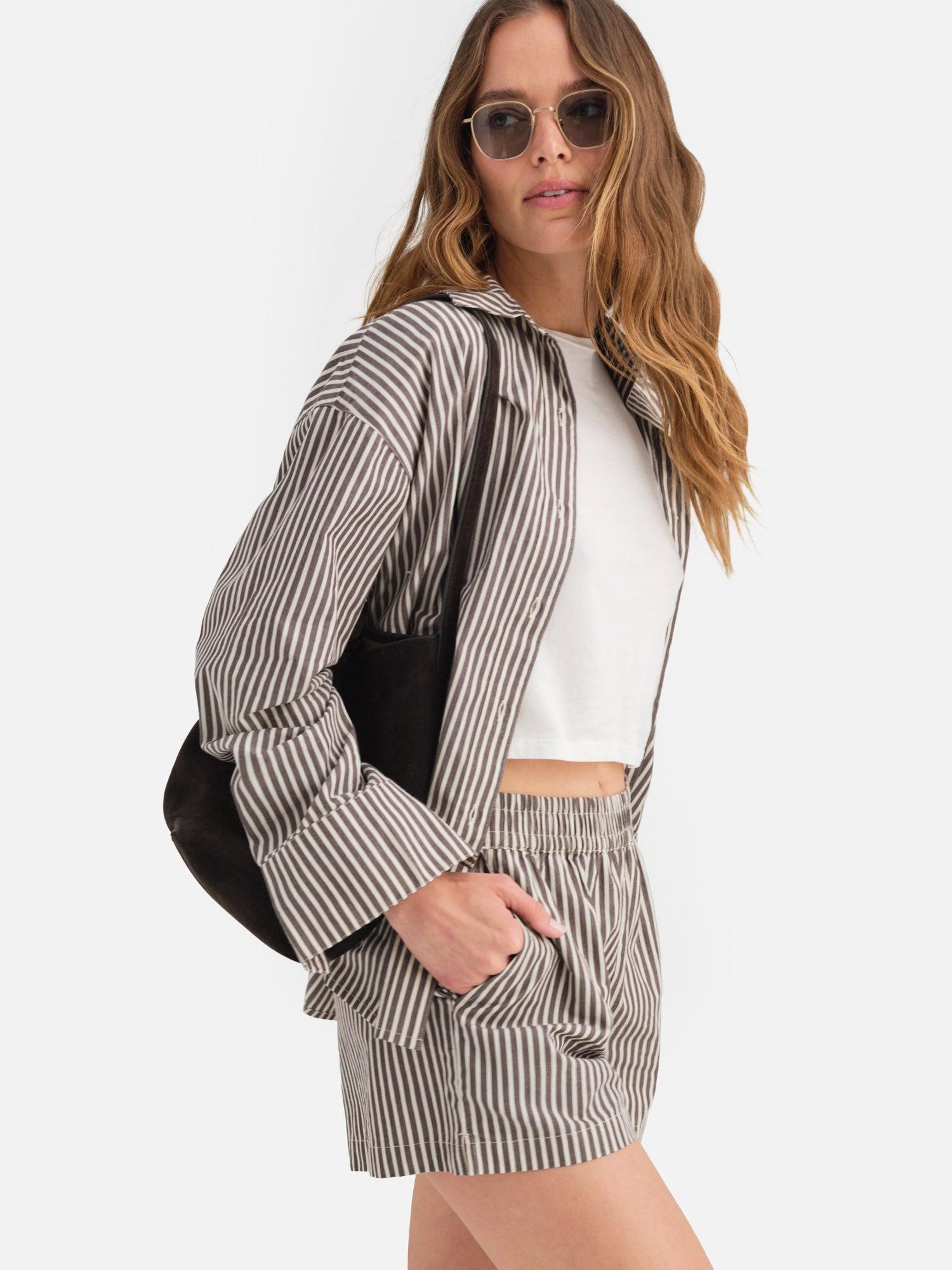 Organic Poplin Long Sleeve Button Down Female Product Image