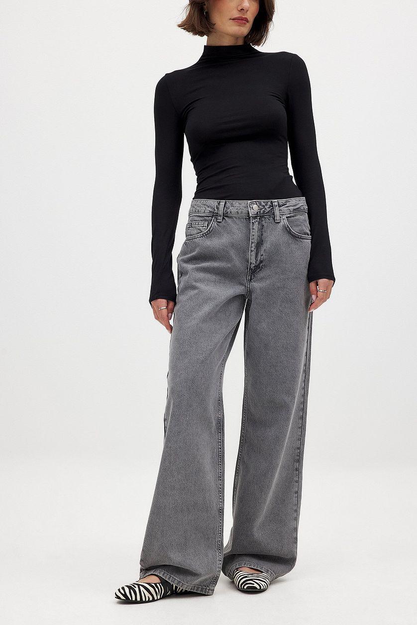 Mid Waist Straight Denim Product Image