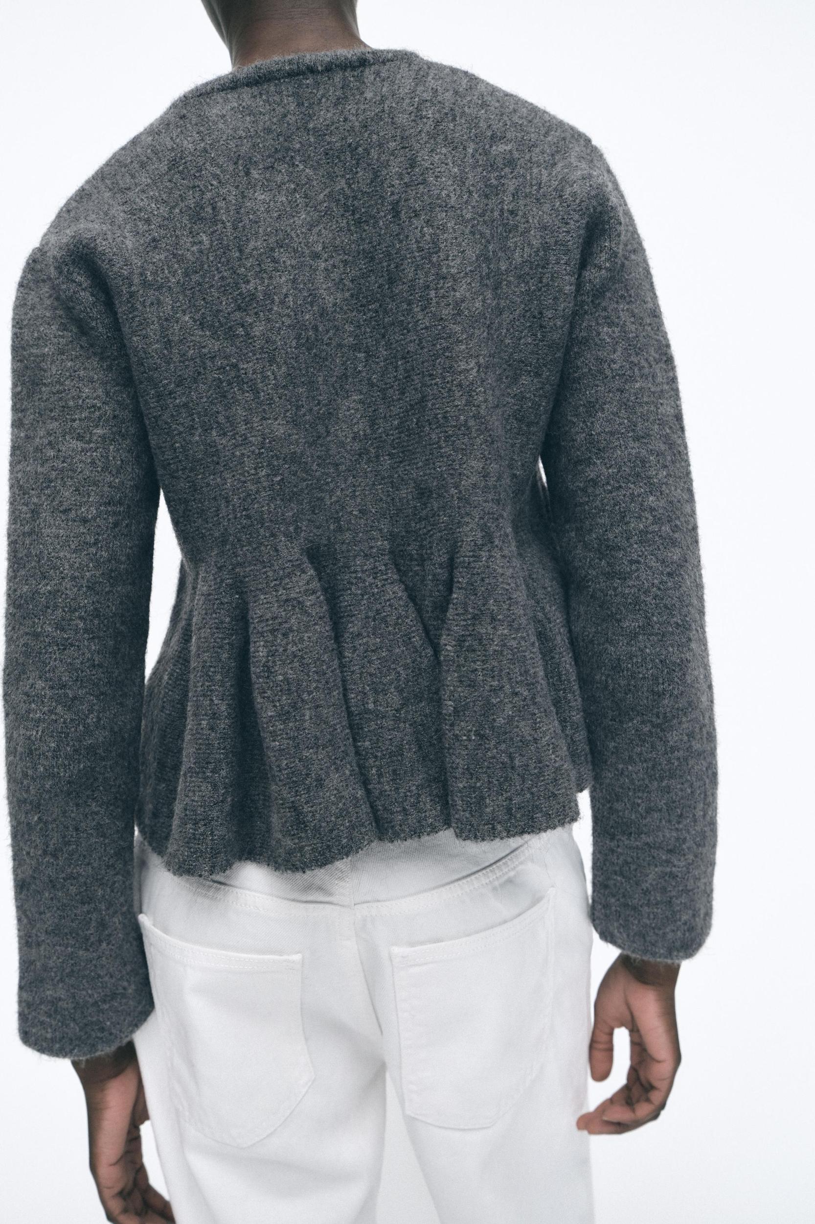 PEPLUM KNIT CARDIGAN Product Image