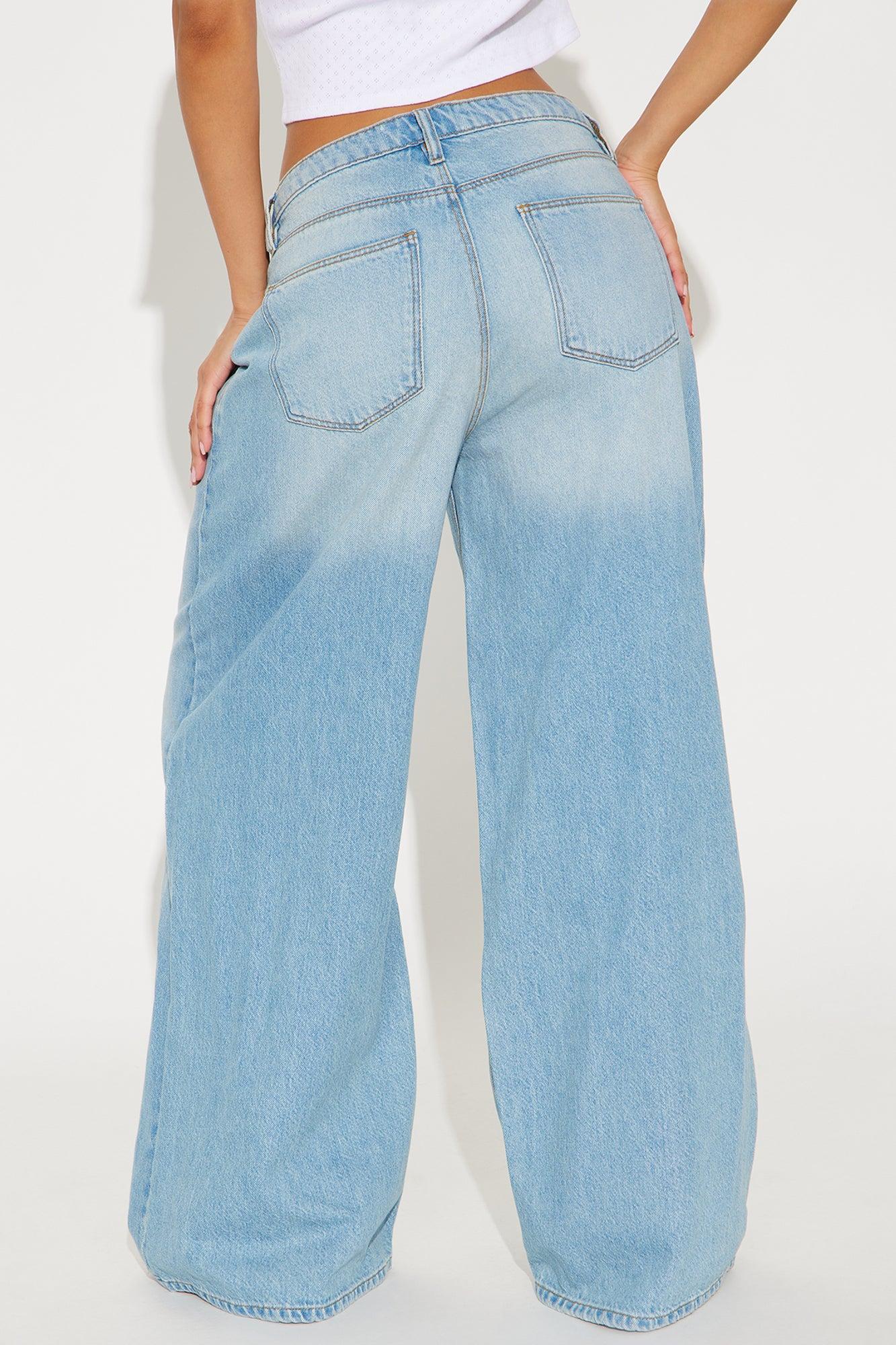 Bowden Baggy Non Stretch Wide Leg Jeans - Medium Wash Product Image