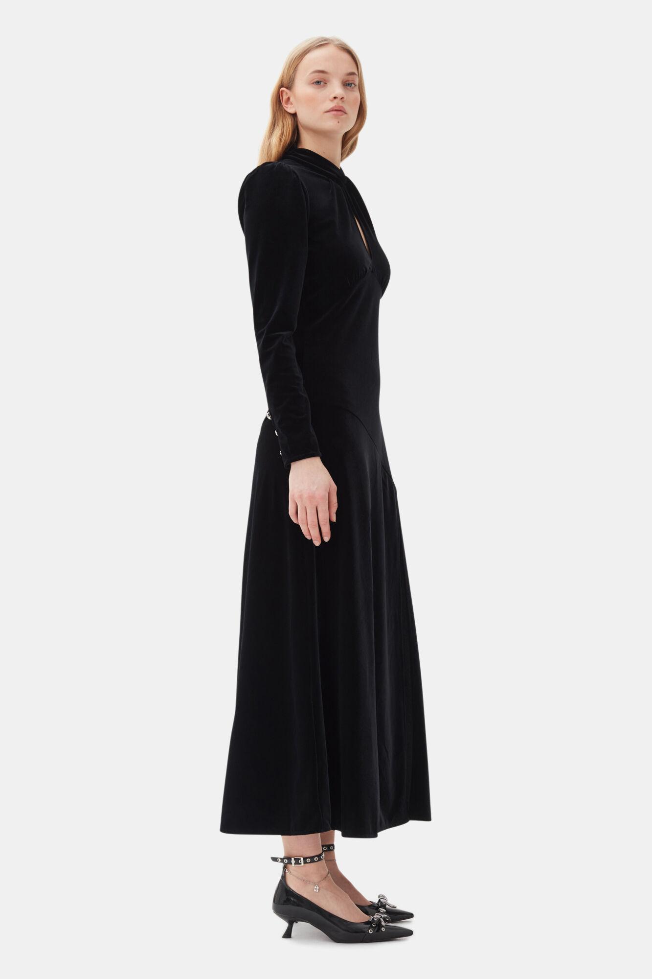 Black Velvet Long Dress Product Image