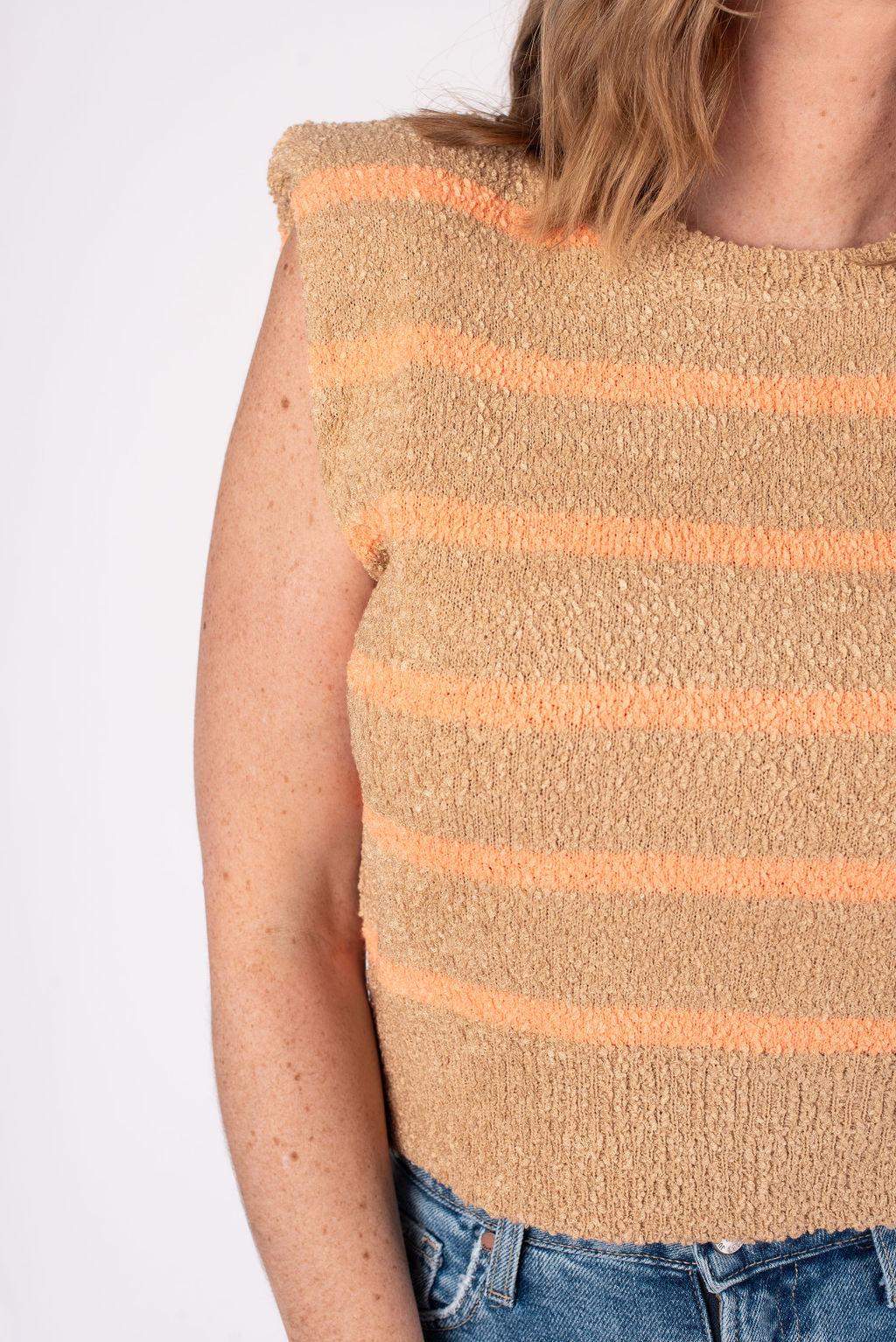 Modern Day Striped Knit Top Product Image