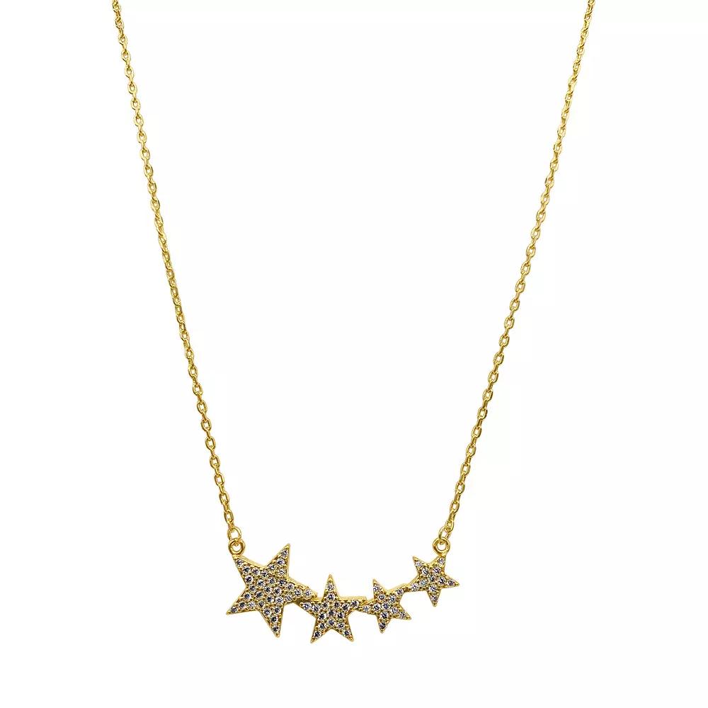 Adornia 14k Gold Plated Cubic Zirconia Starburst Necklace, Women's, Size: 18", Gold Tone Product Image