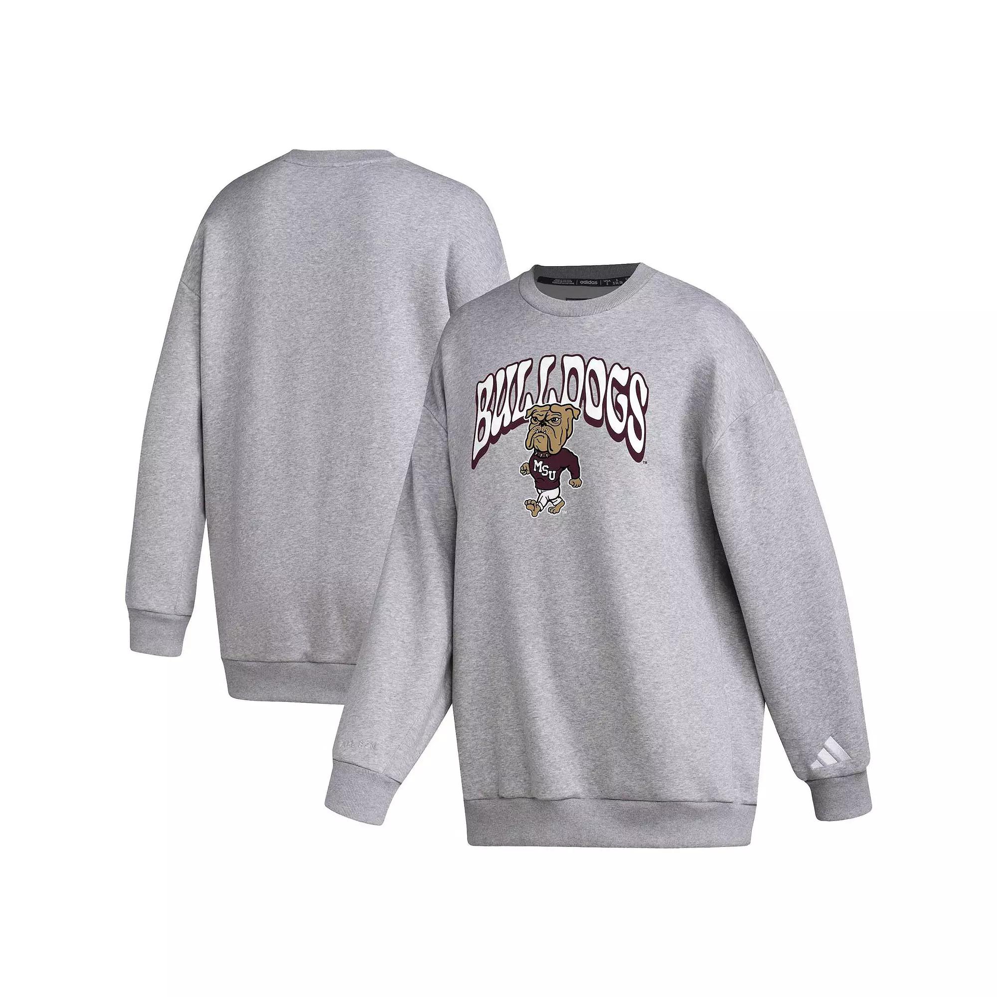 Women's adidas Gray Mississippi State Bulldogs Vintage Stylin Pullover Sweatshirt,  Product Image