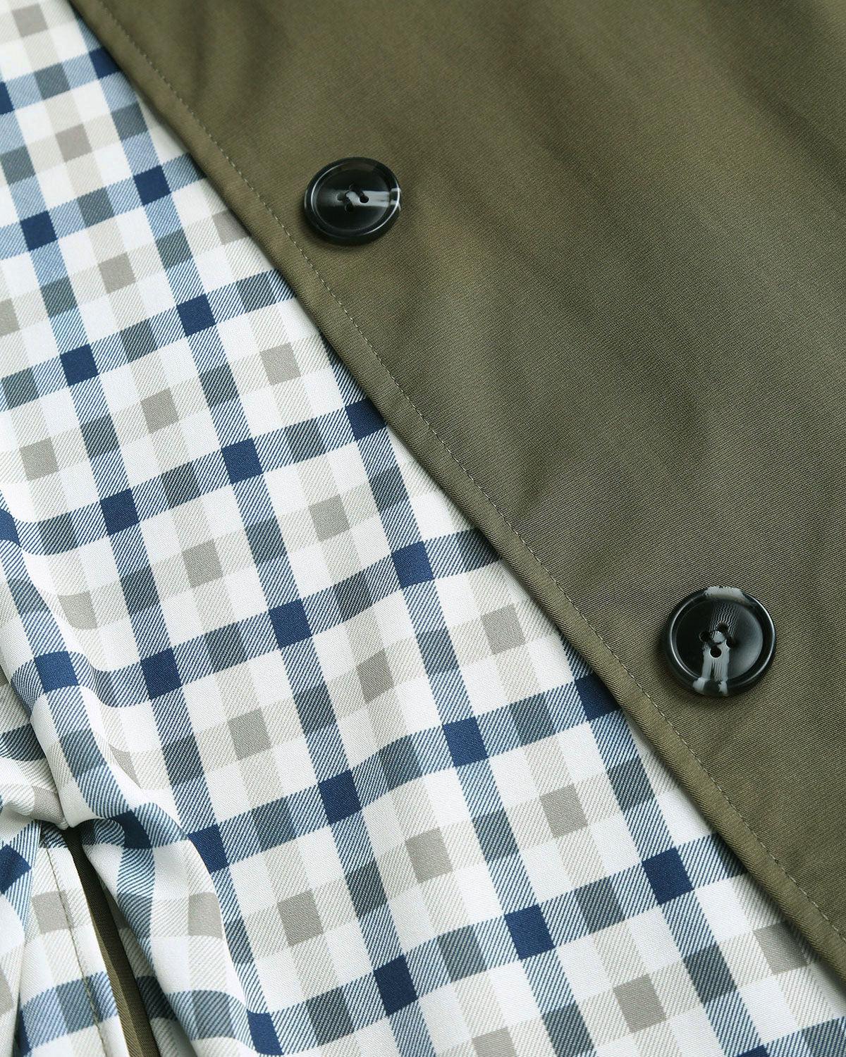 Green Contrasting Trench Coat Product Image